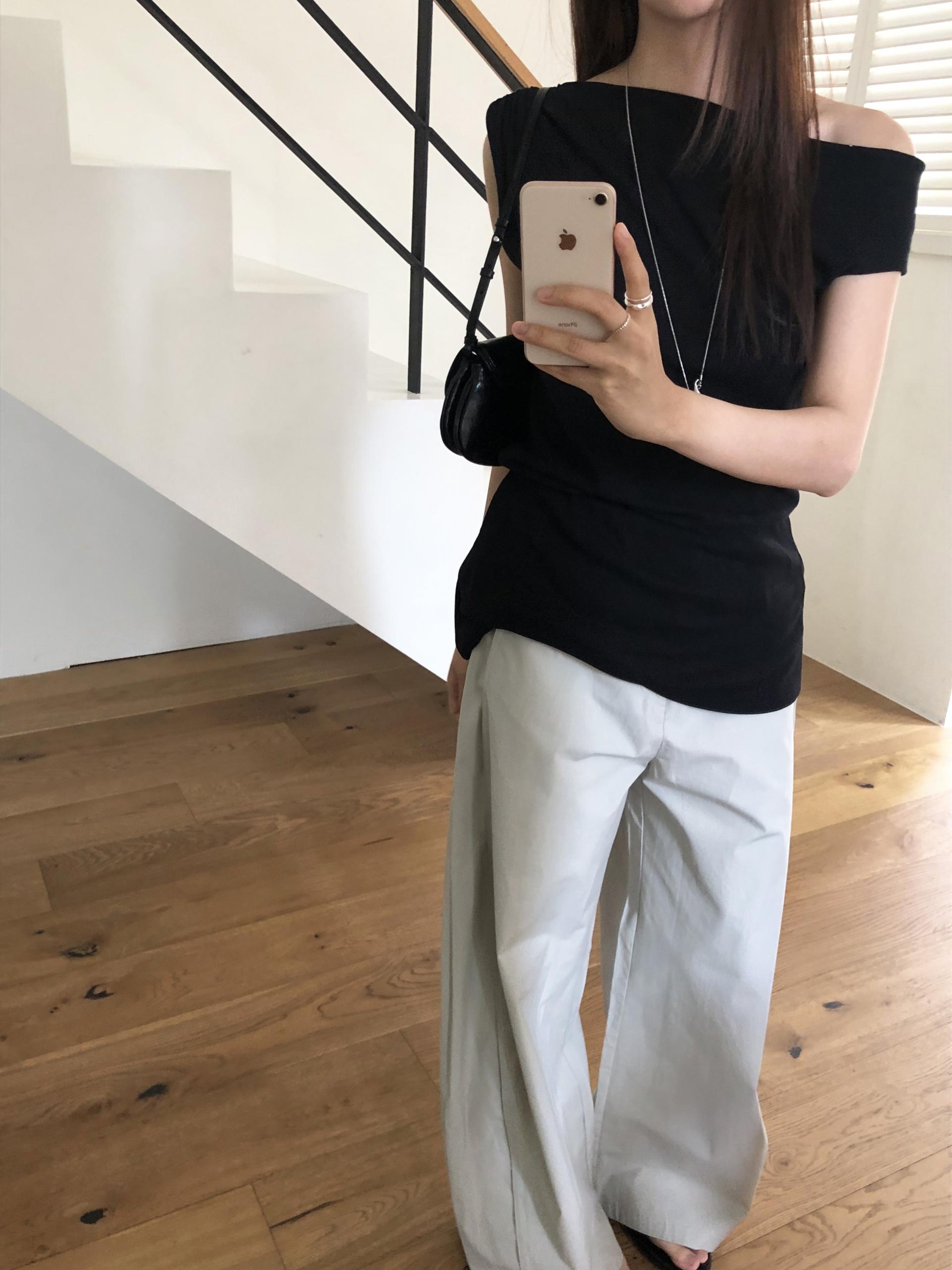 Line cotton pants