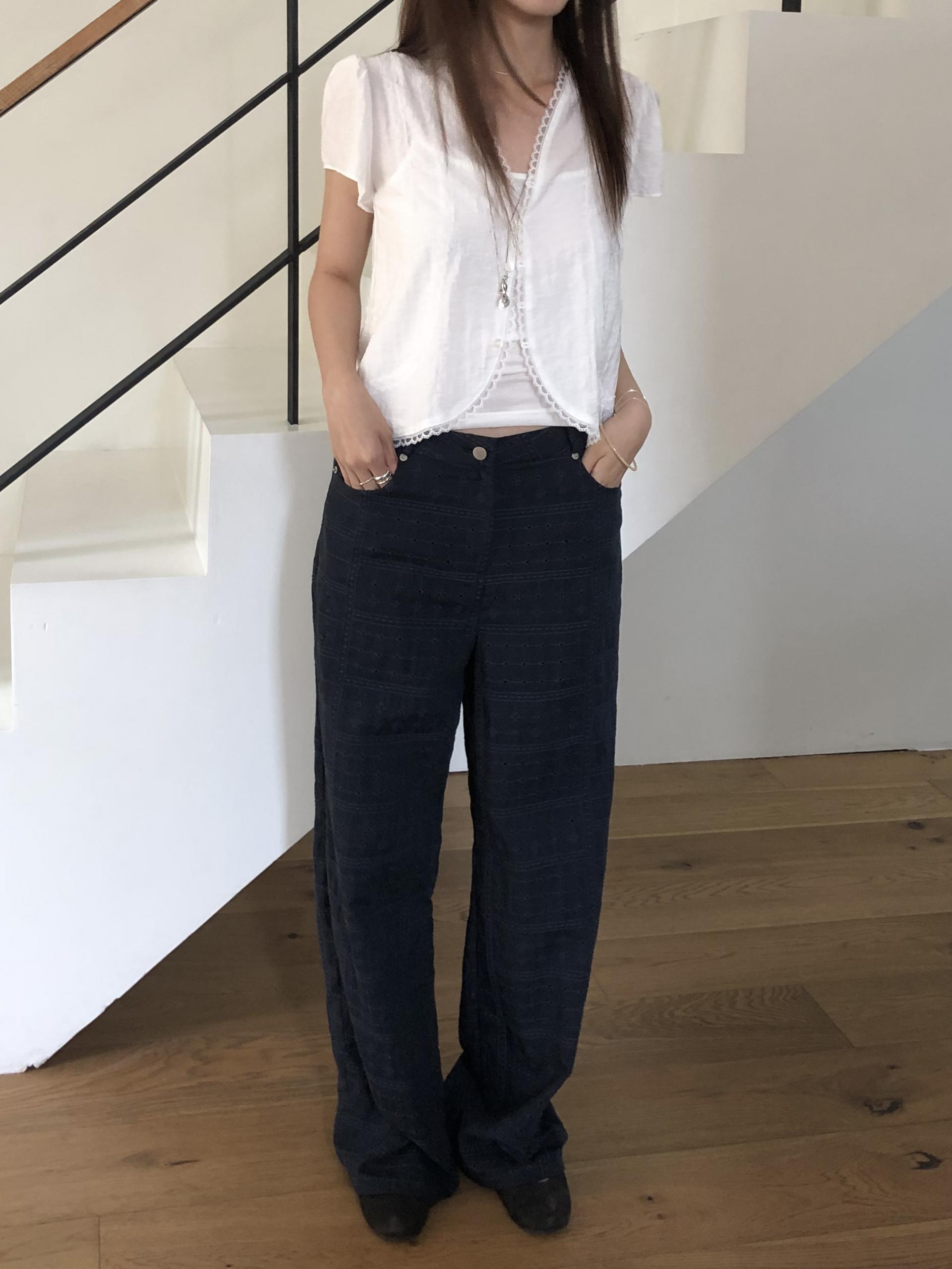 Eyelet pants