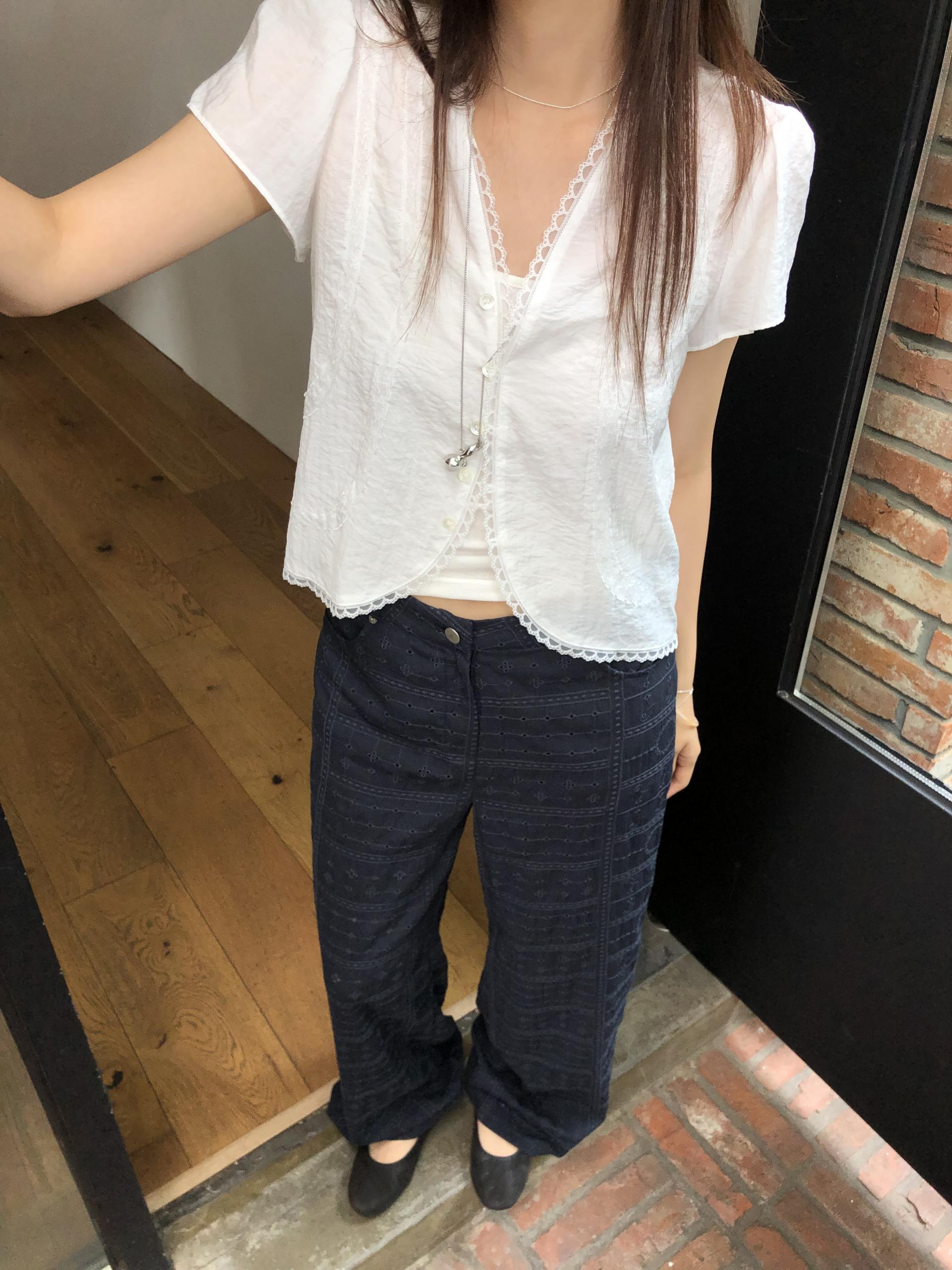 Eyelet pants