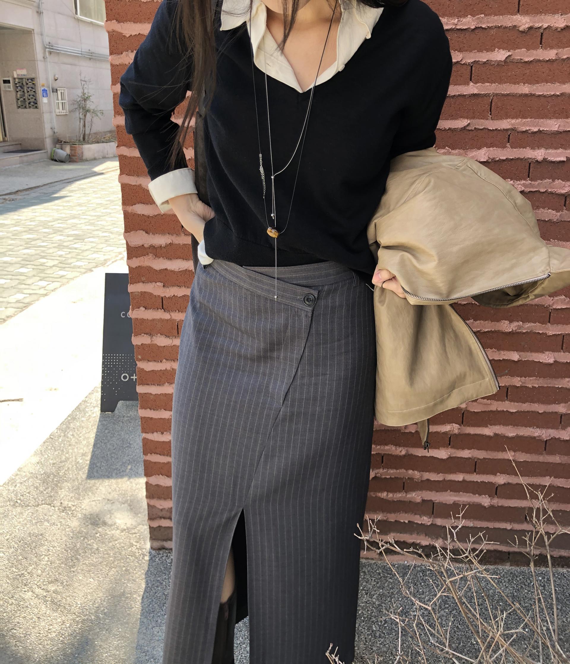 스트라이프 롱 스커트 (2 colors) 상세 이미지 29