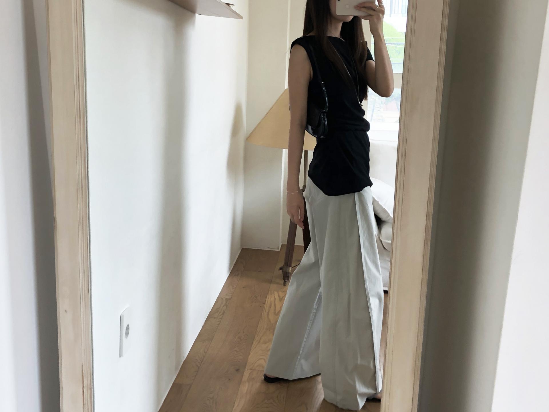 Line cotton pants