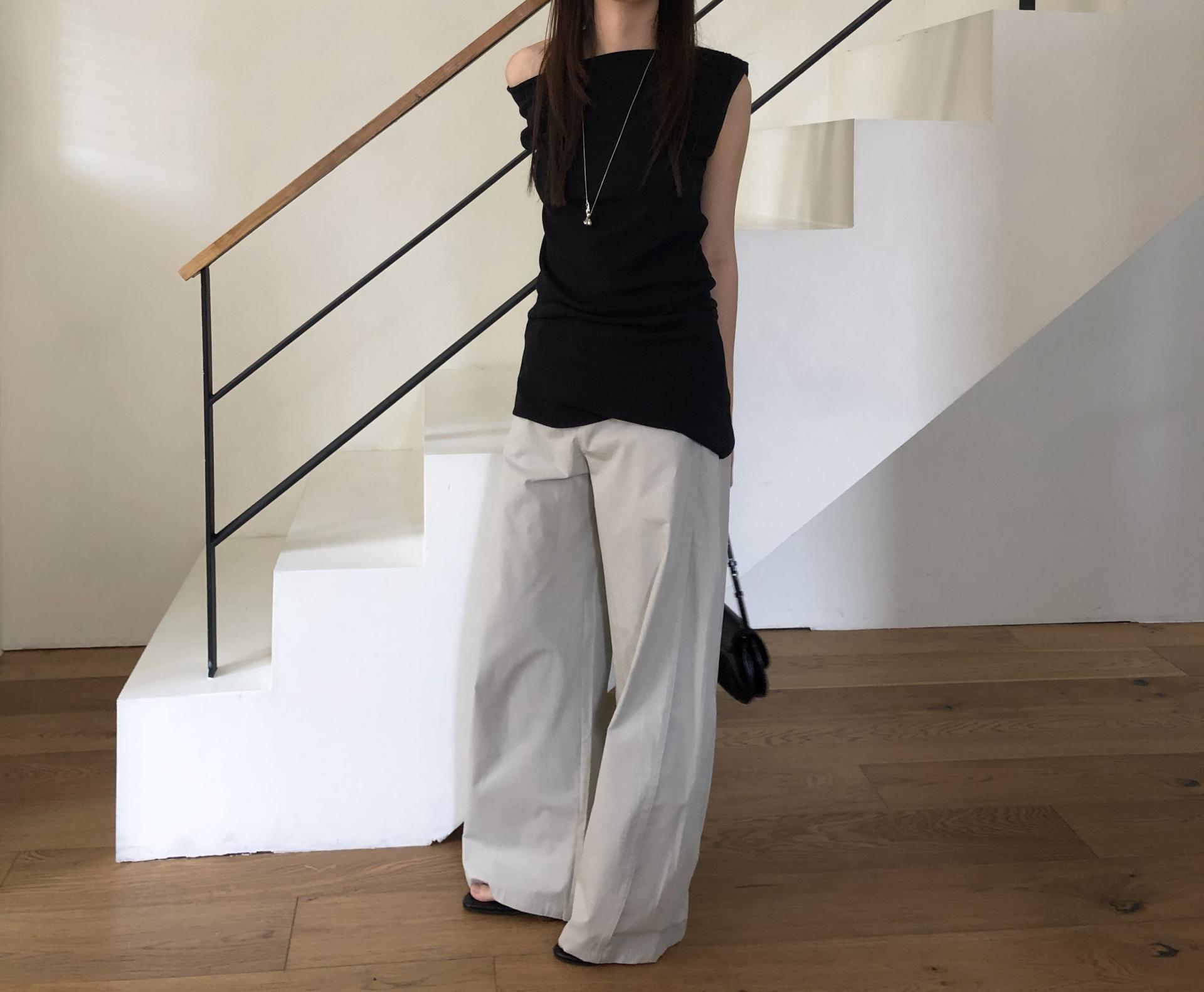Line cotton pants