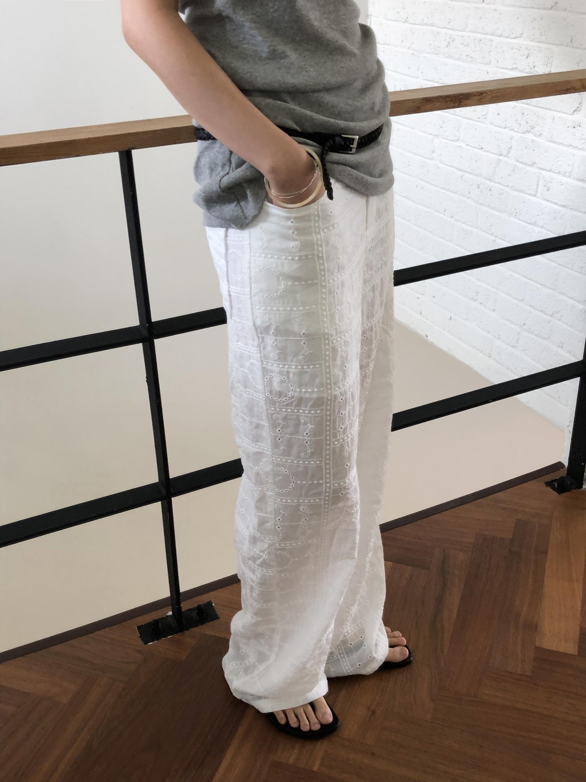 Eyelet pants
