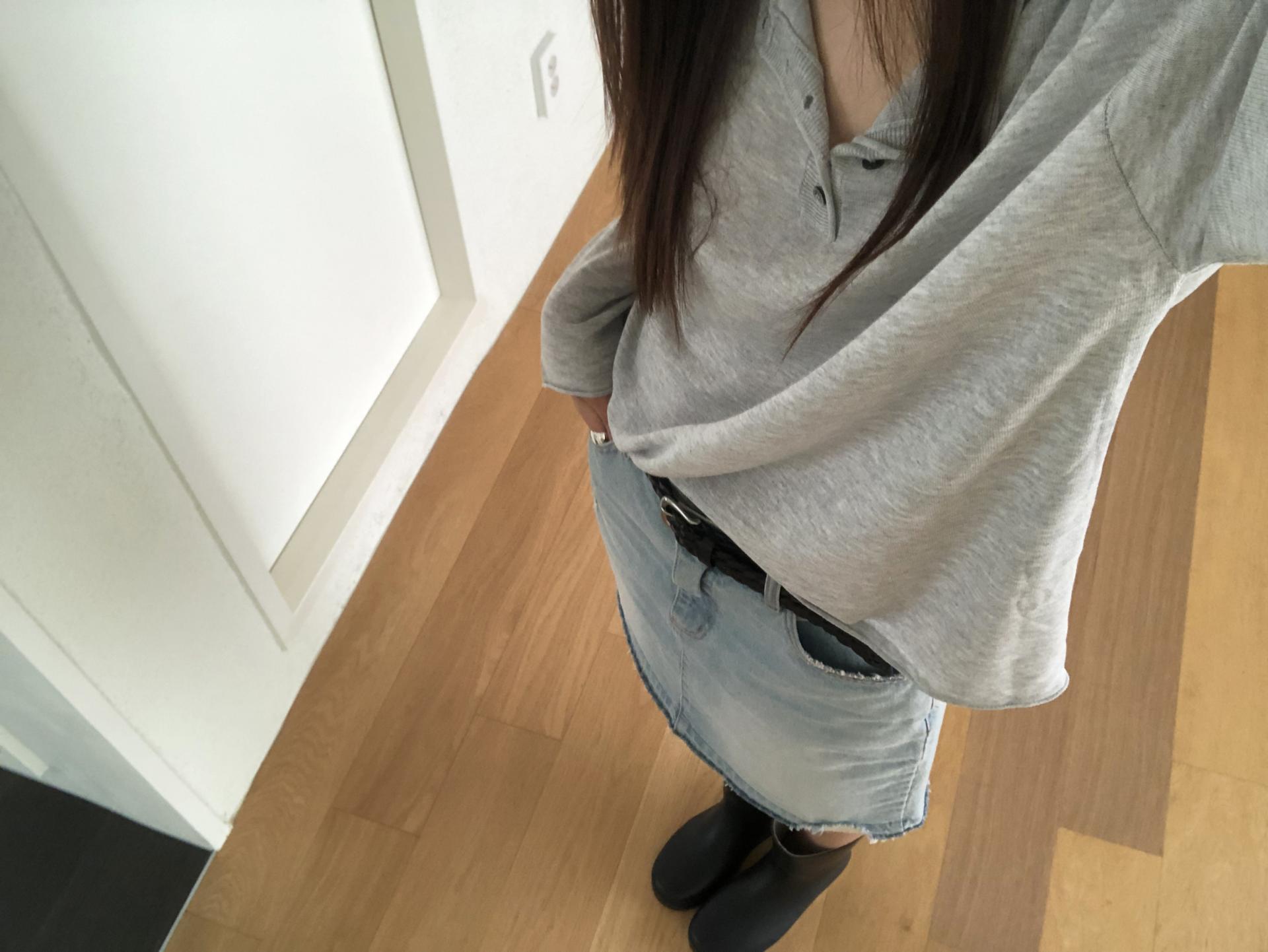 Denim midi skirt