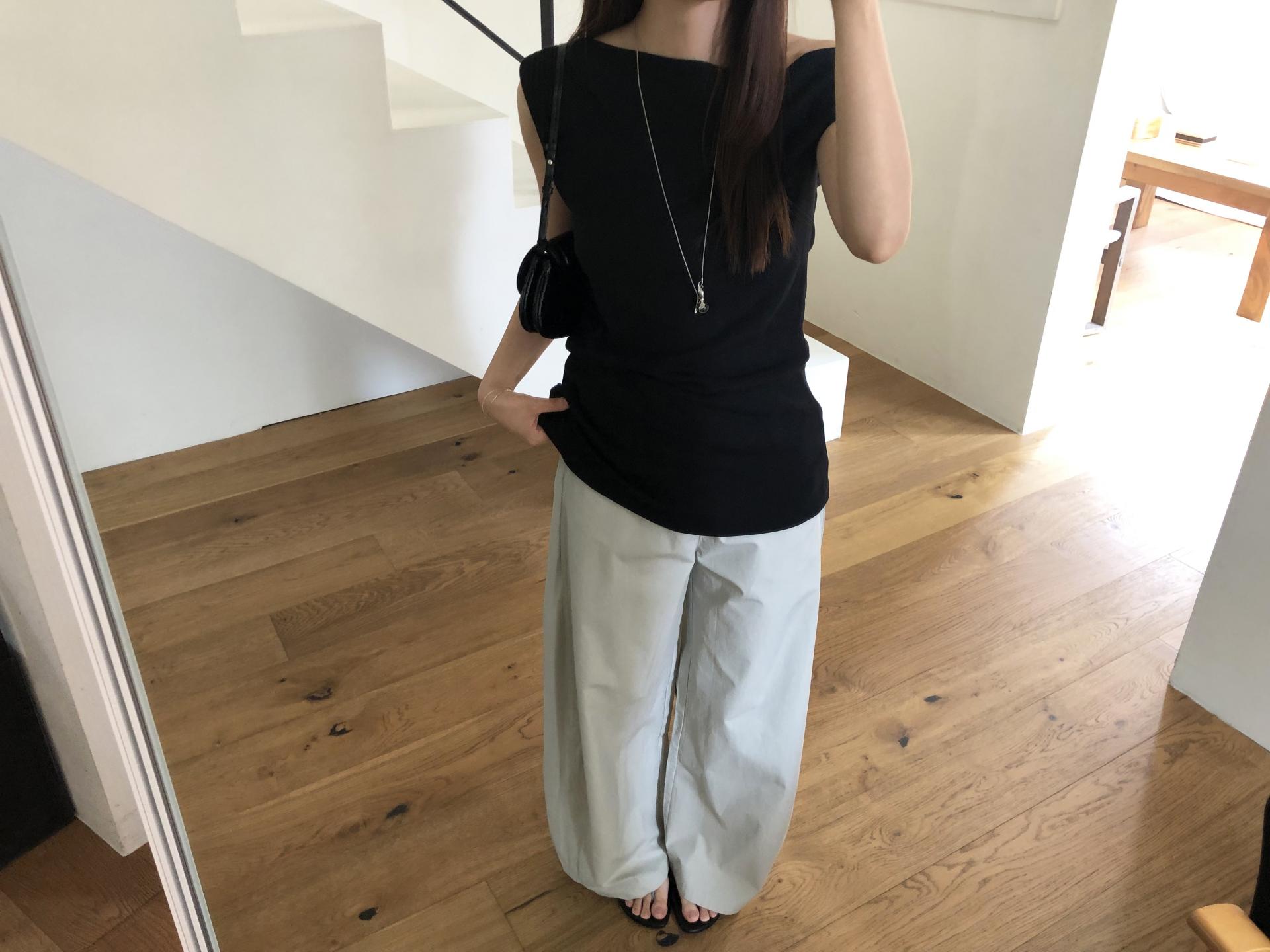 Line cotton pants