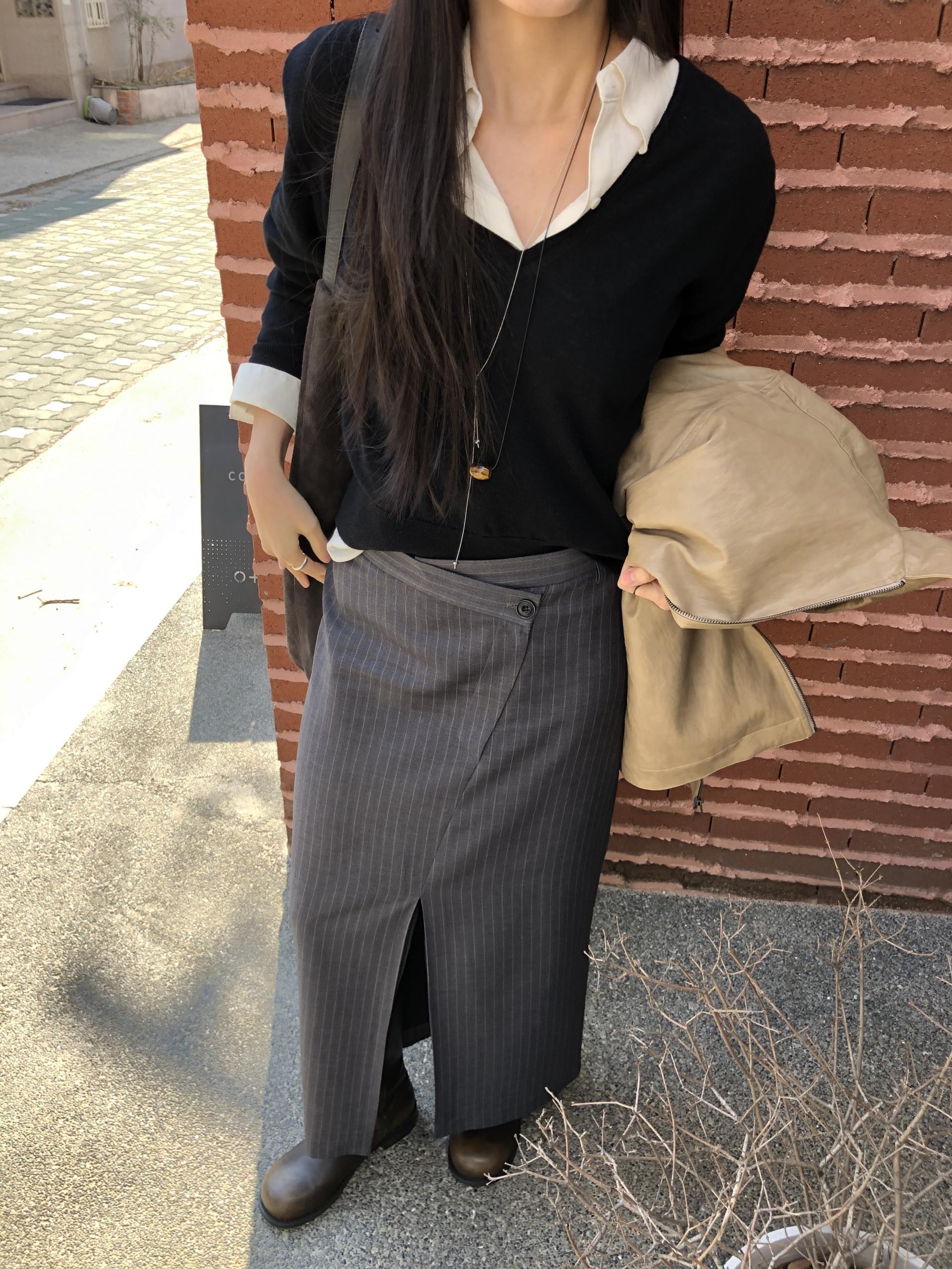 스트라이프 롱 스커트 (2 colors) 상세 이미지 25