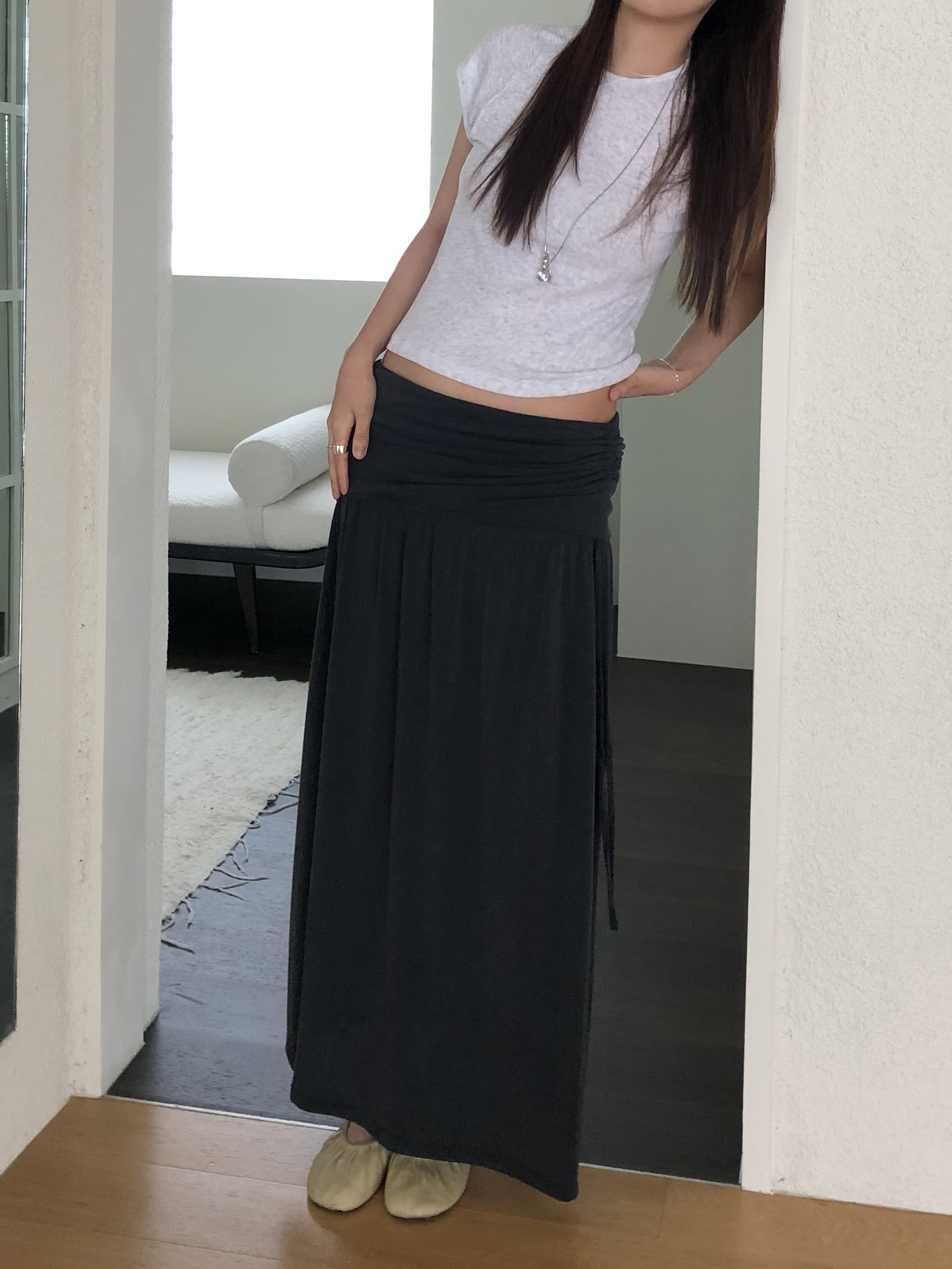 Modal shirring skirt
