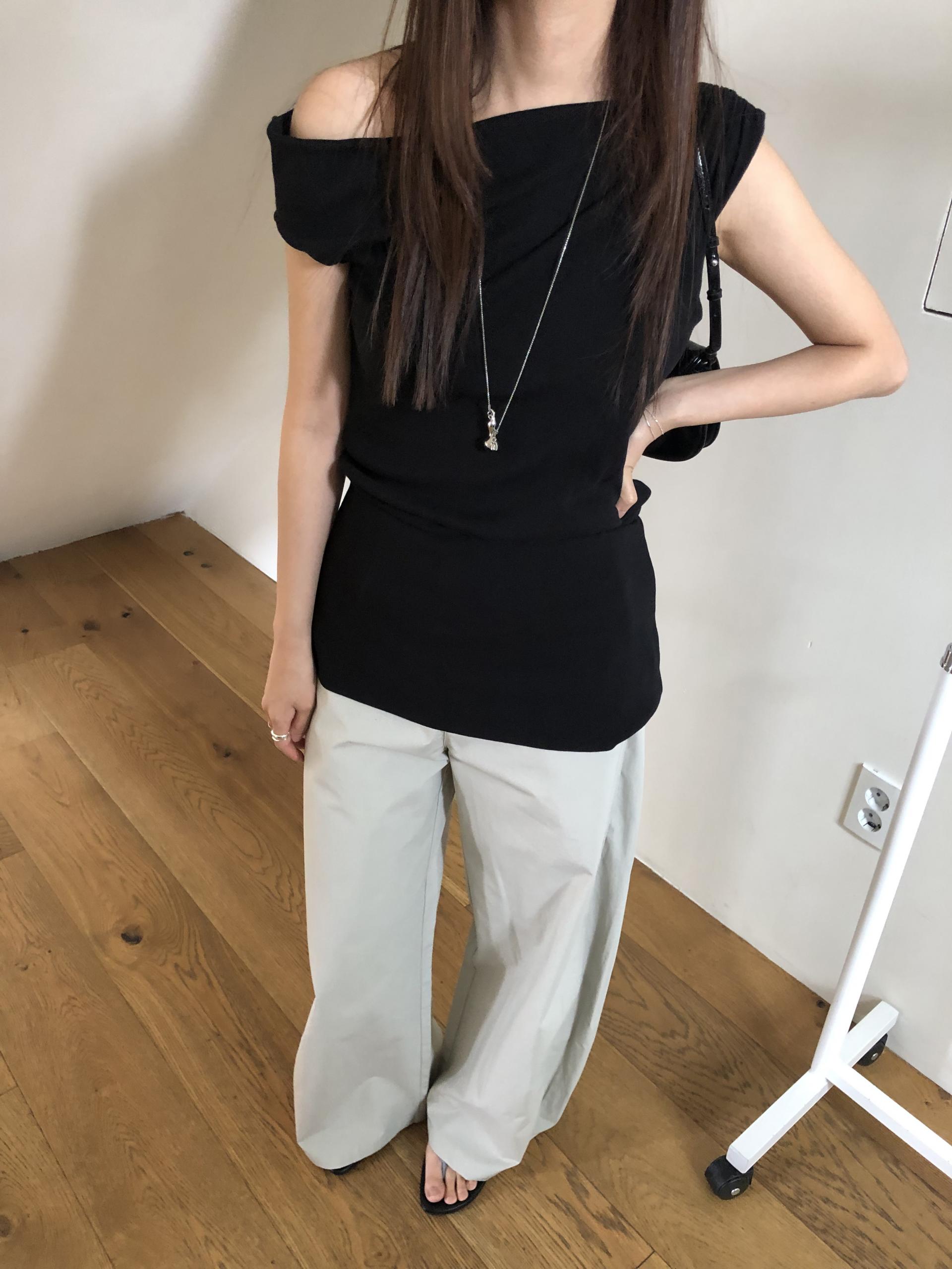 Line cotton pants