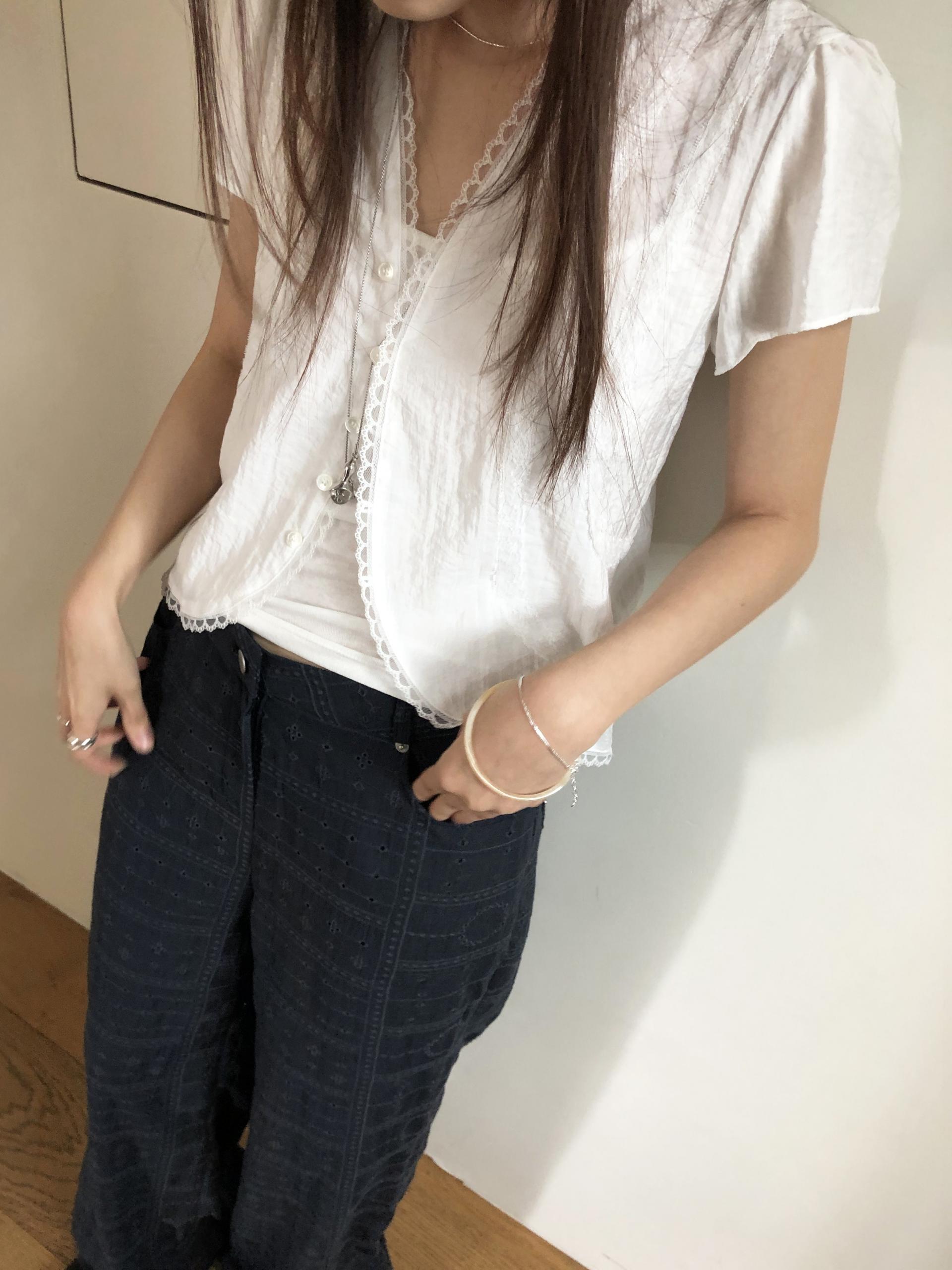 Eyelet pants