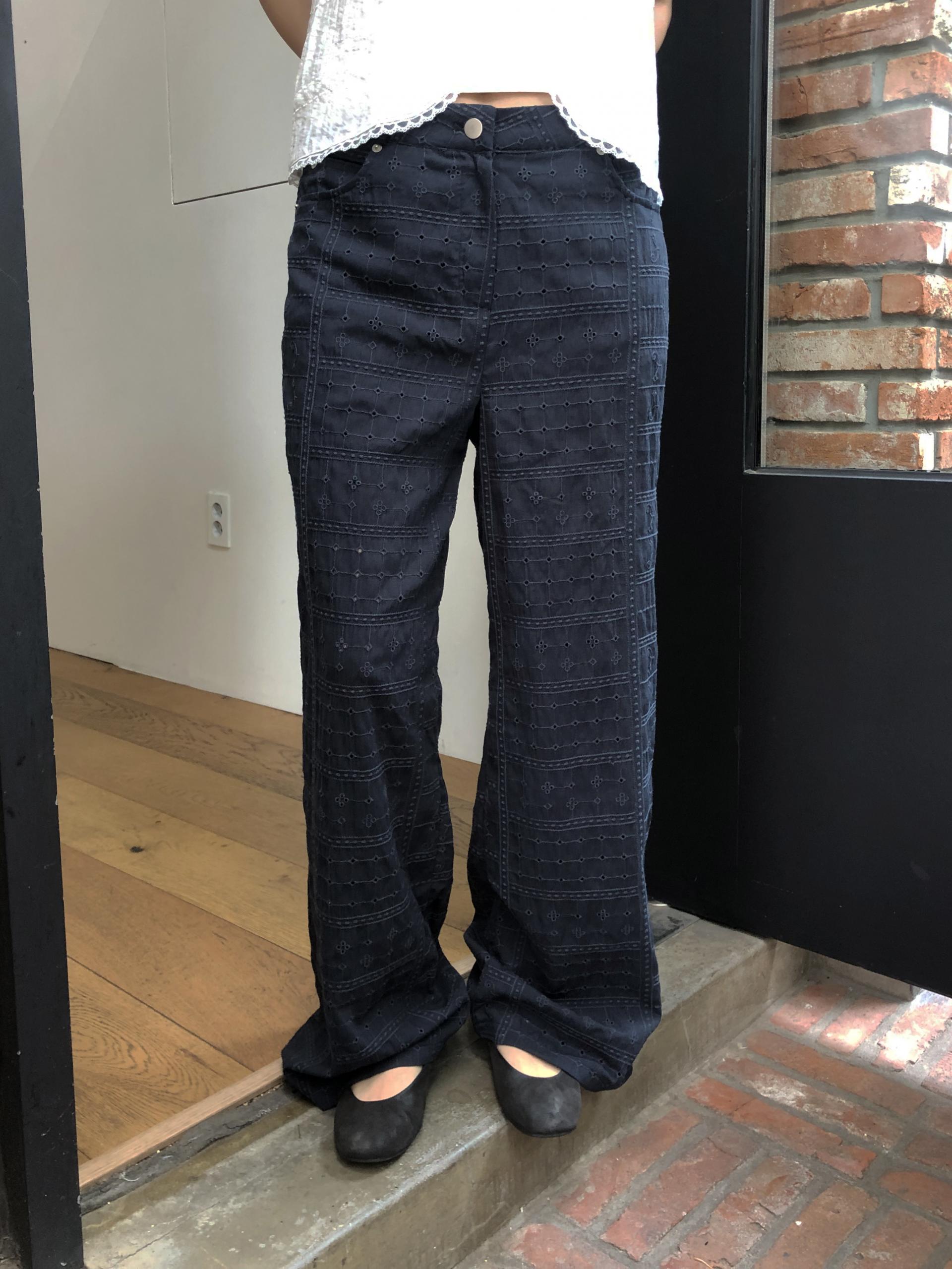 Eyelet pants