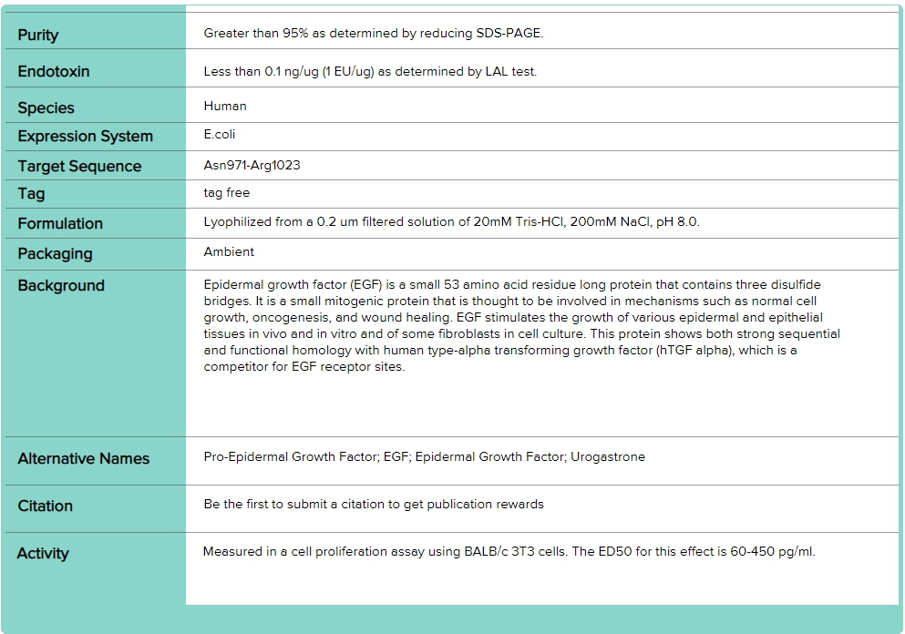 c029-10ug bonopus bon opus Recombinant Human Epidermal Growth Factor/EGF