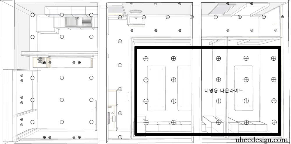 작은평수 피부샵 인테리어 - 조명 플랜