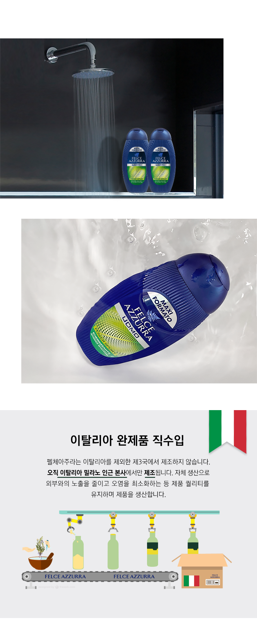 펠체아주라 향기좋은 포맨 올인원 바디워시 400ml 2개