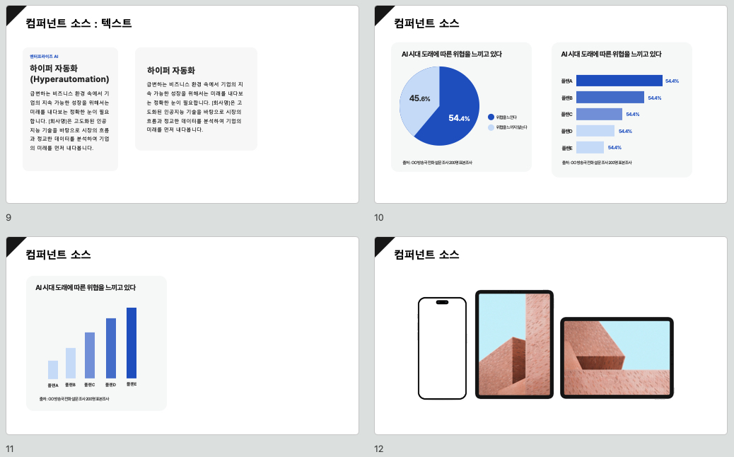 컴포넌트로 빠르게 만드는 기본형 회사소개서 PPT 템플릿