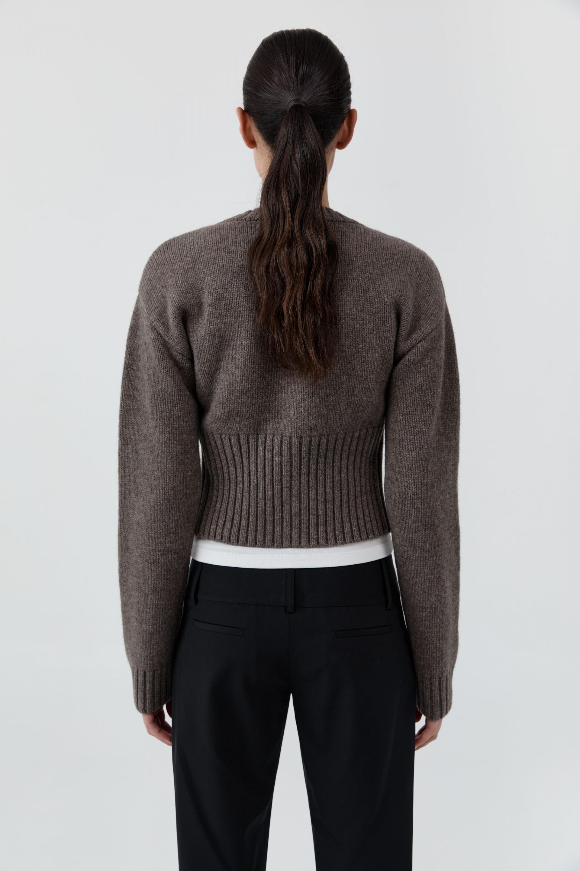 Wool Cardigan · Taupe Melange