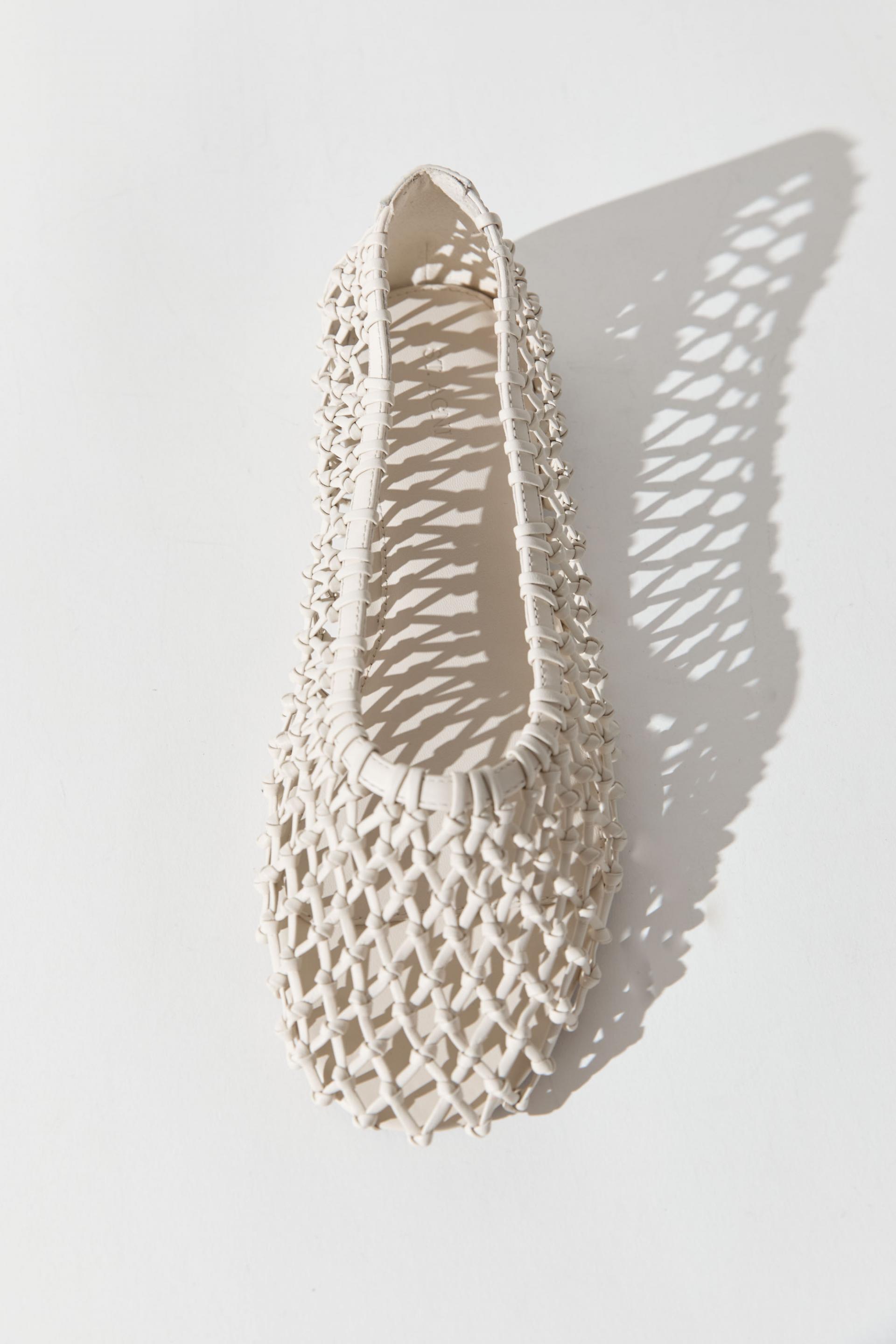 Woven Ballerina Flat · Off White