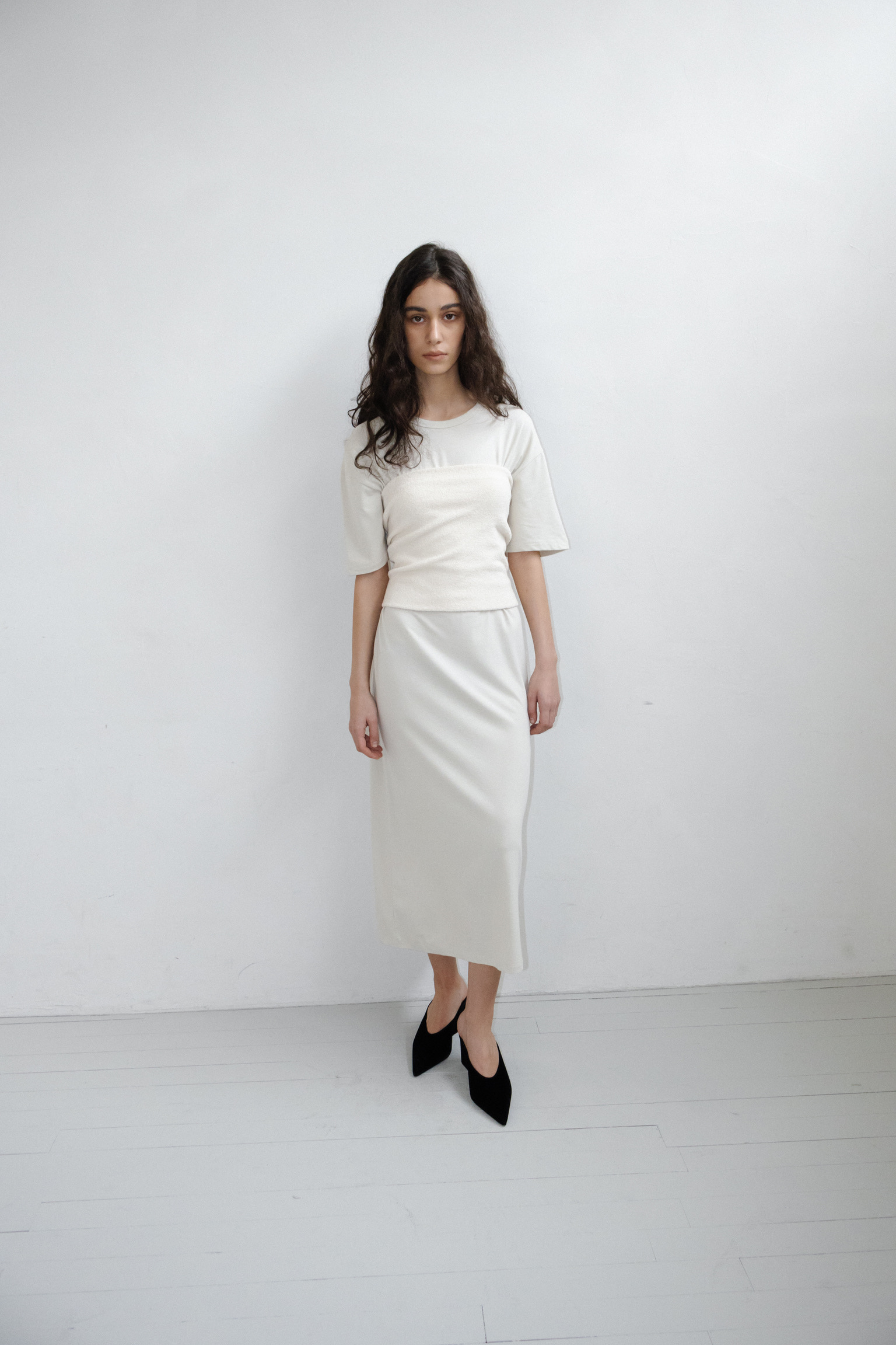 Boucle Knit Bandeau · Cream