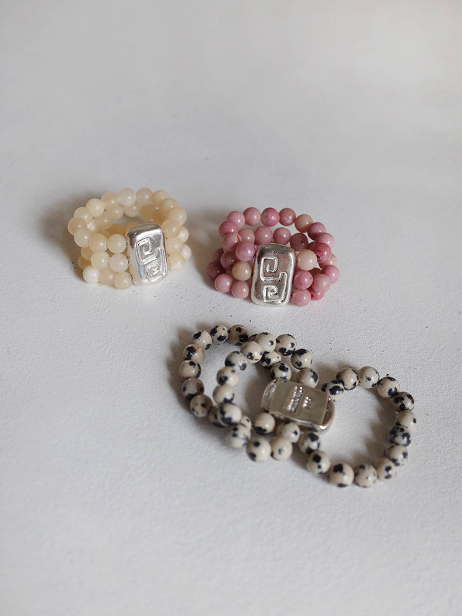Totem Beads Ring · Pink Rhodolite