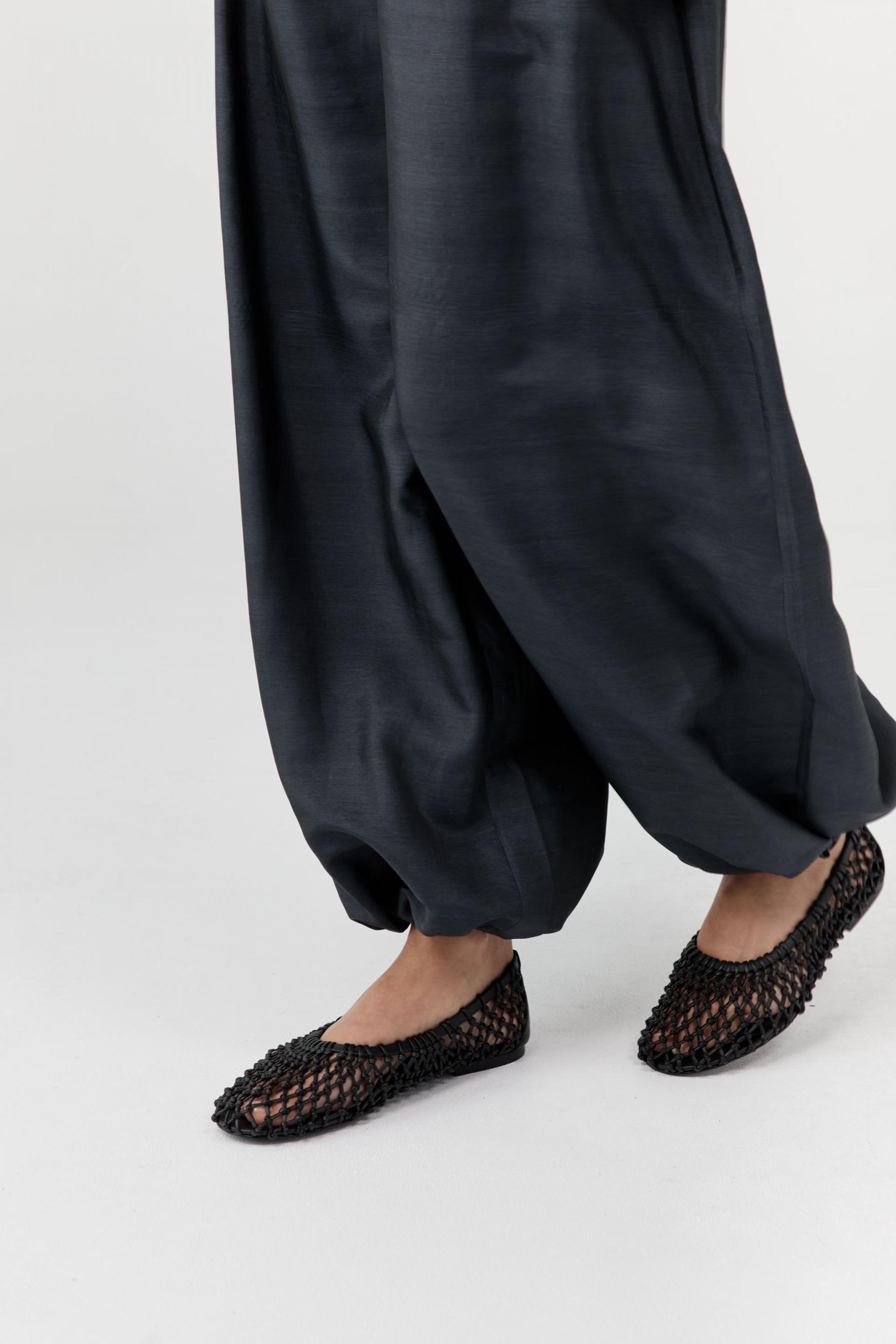 Woven Ballerina Flat · Black