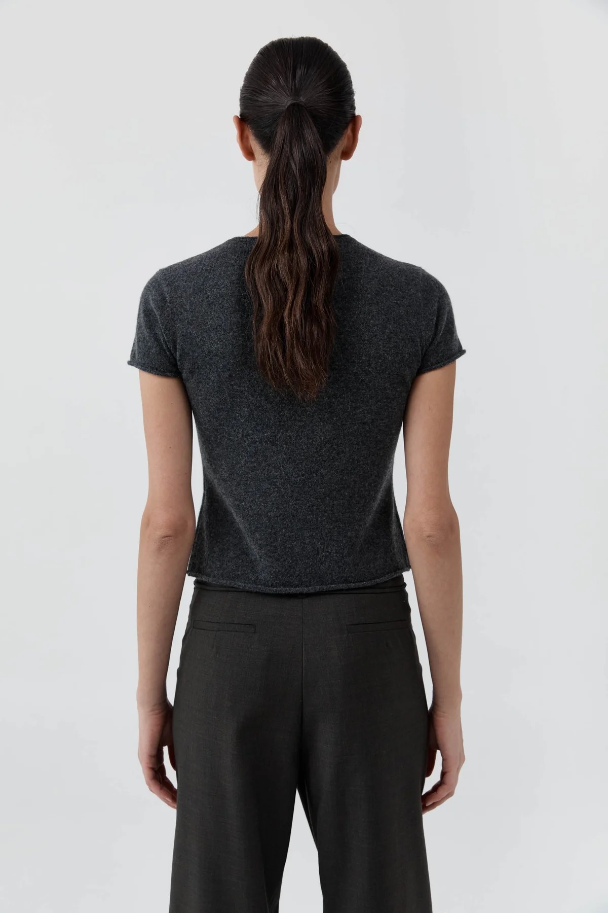 Fine Merino Wool Baby Tee · Charcoal Melange