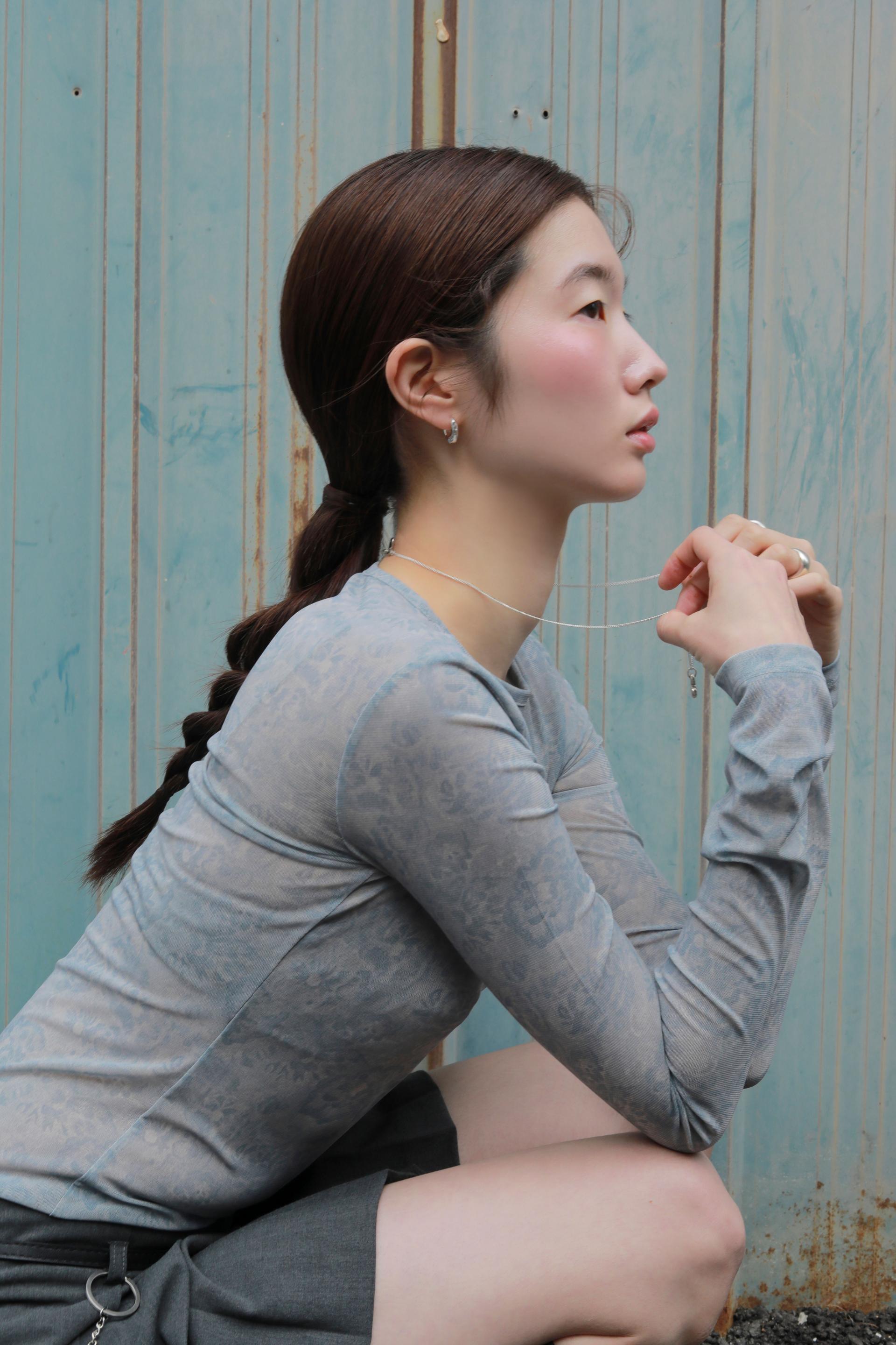 Textured hoop earring