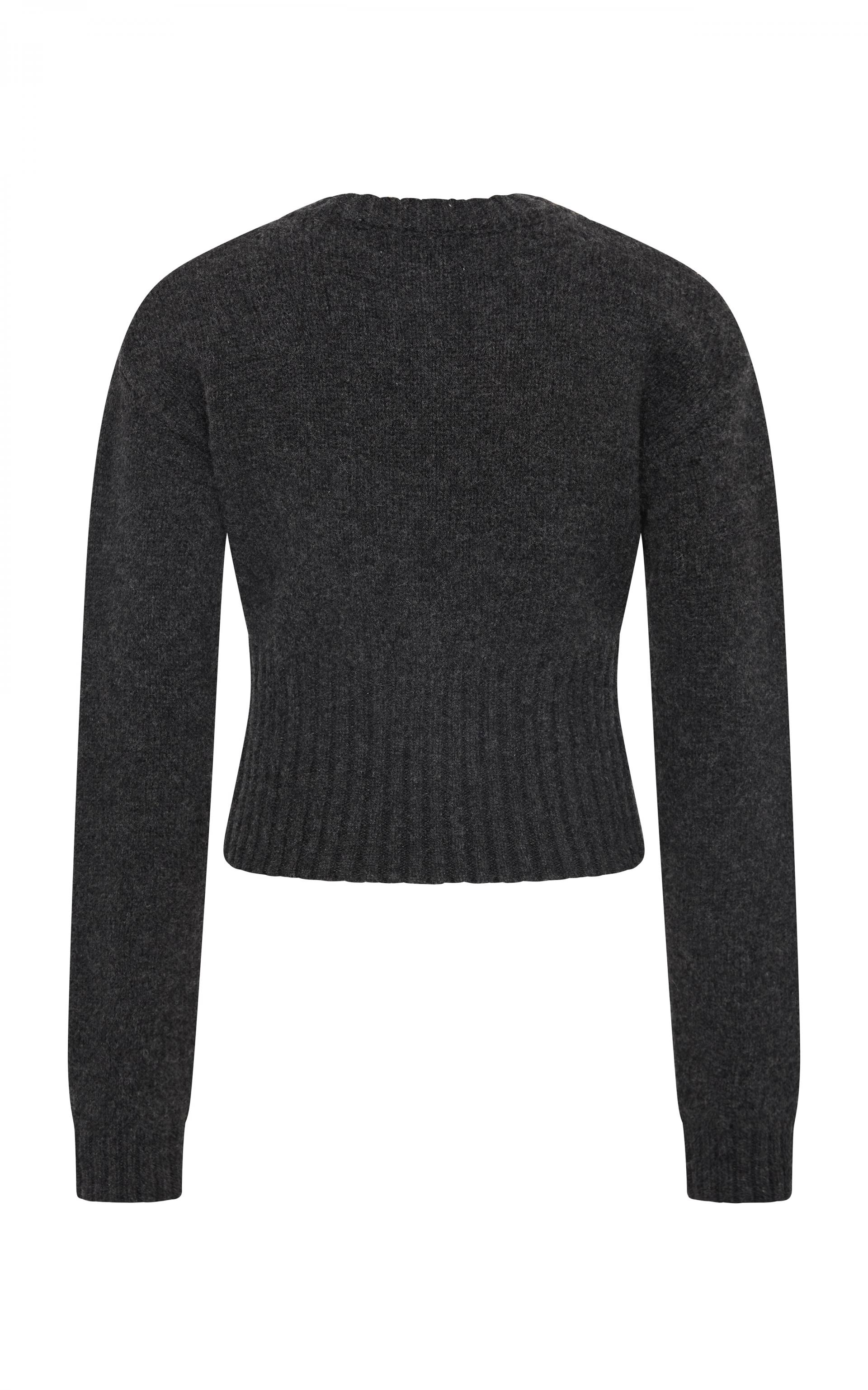 Wool Cardigan · Dark Charcoal Melange