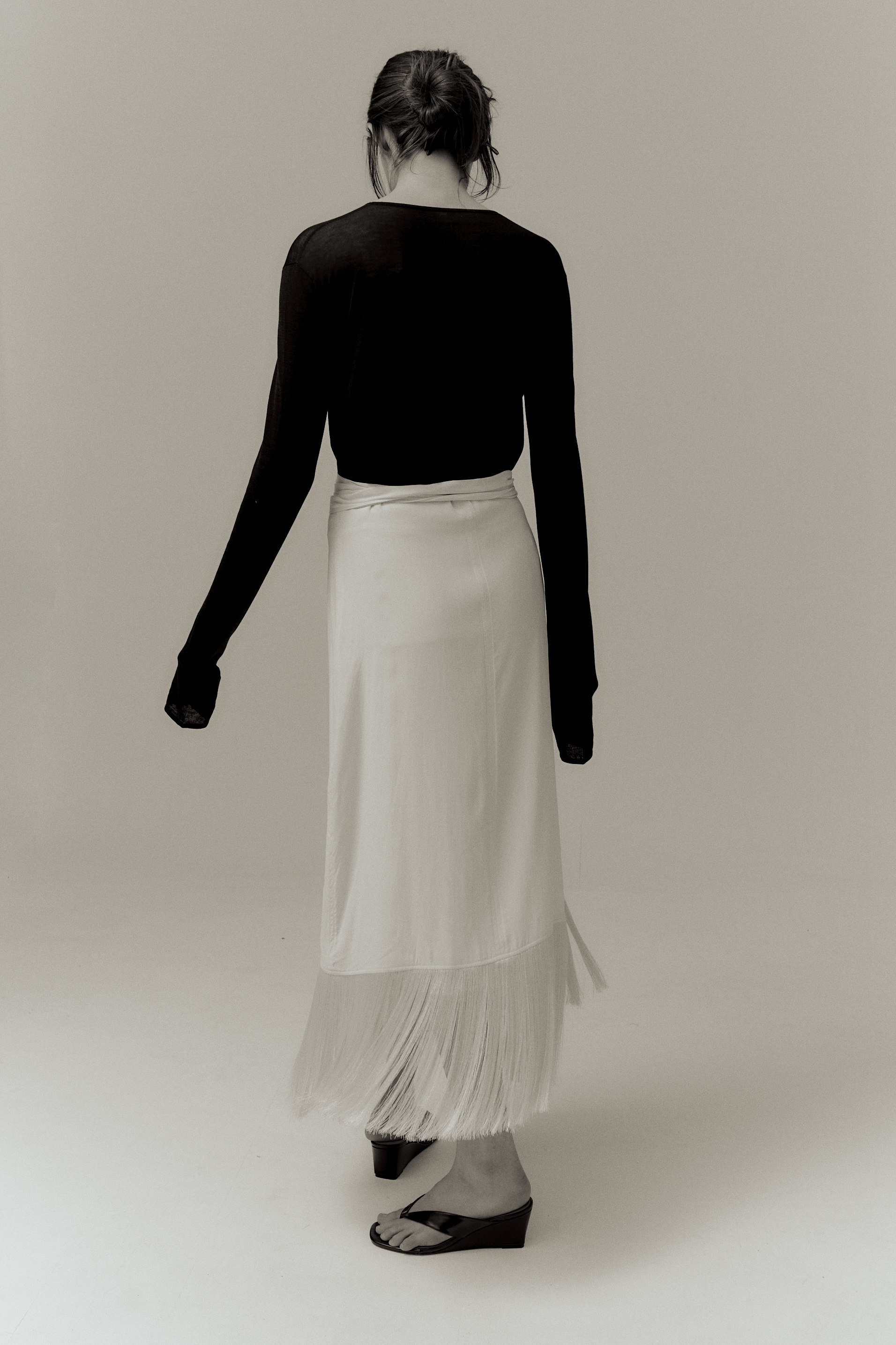 Dean Fringe Wrap Skirt · Sand