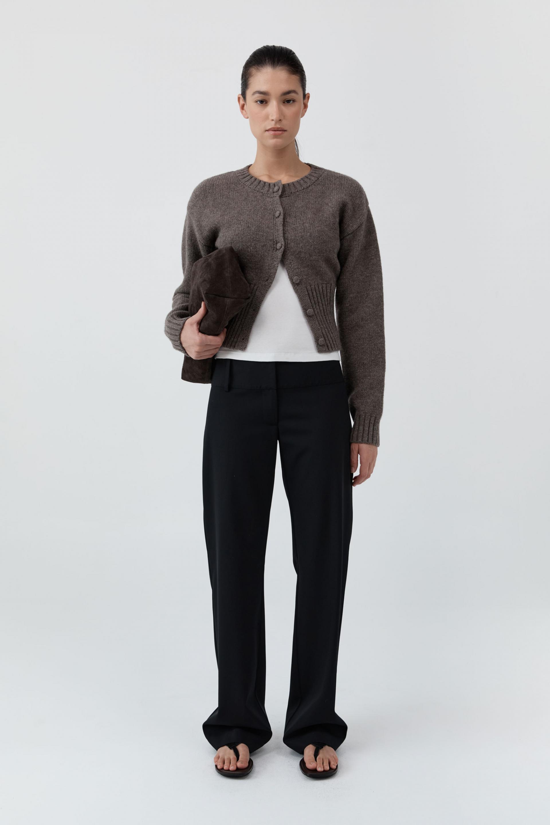 Wool Cardigan · Taupe Melange