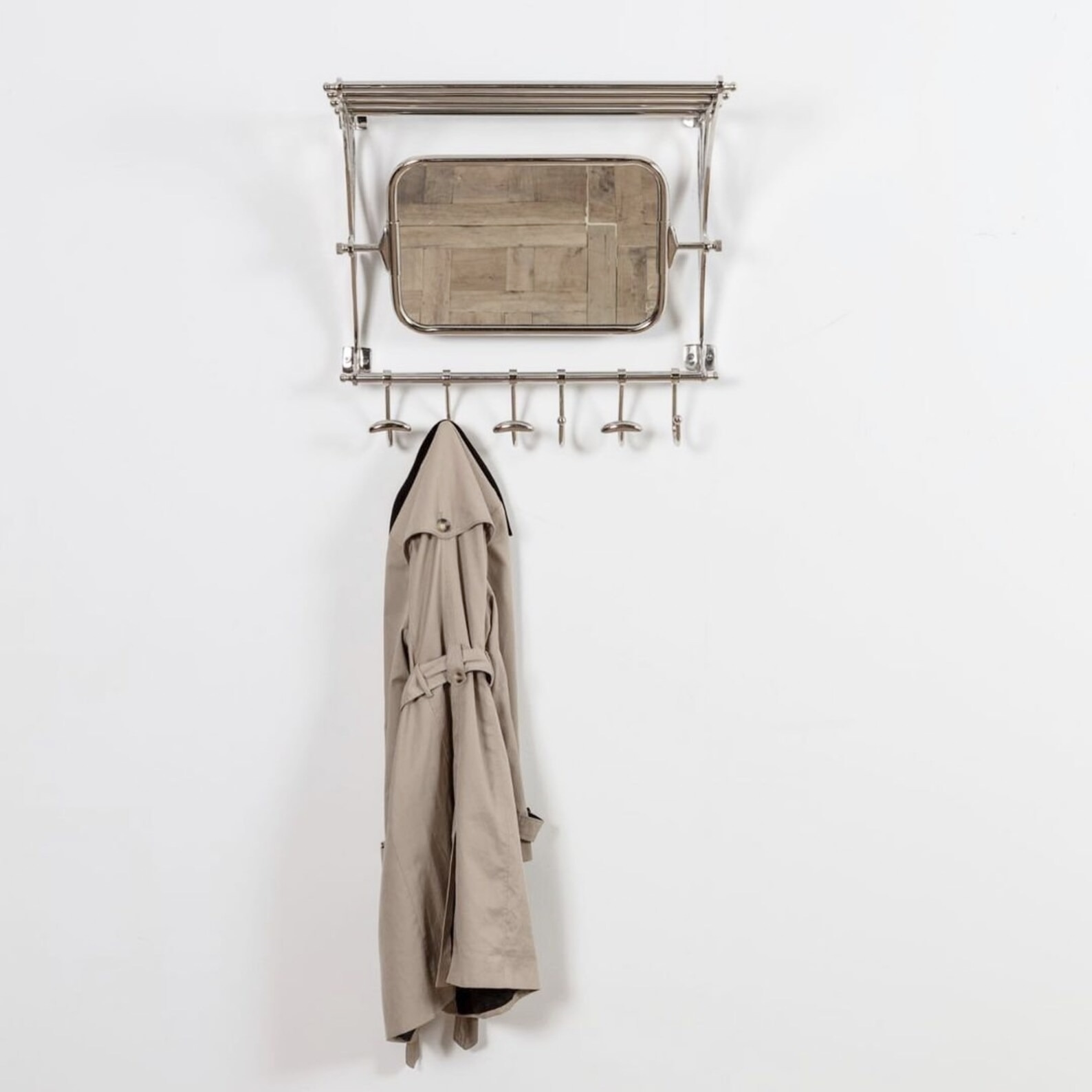 Train Wall Rack with Mirror I