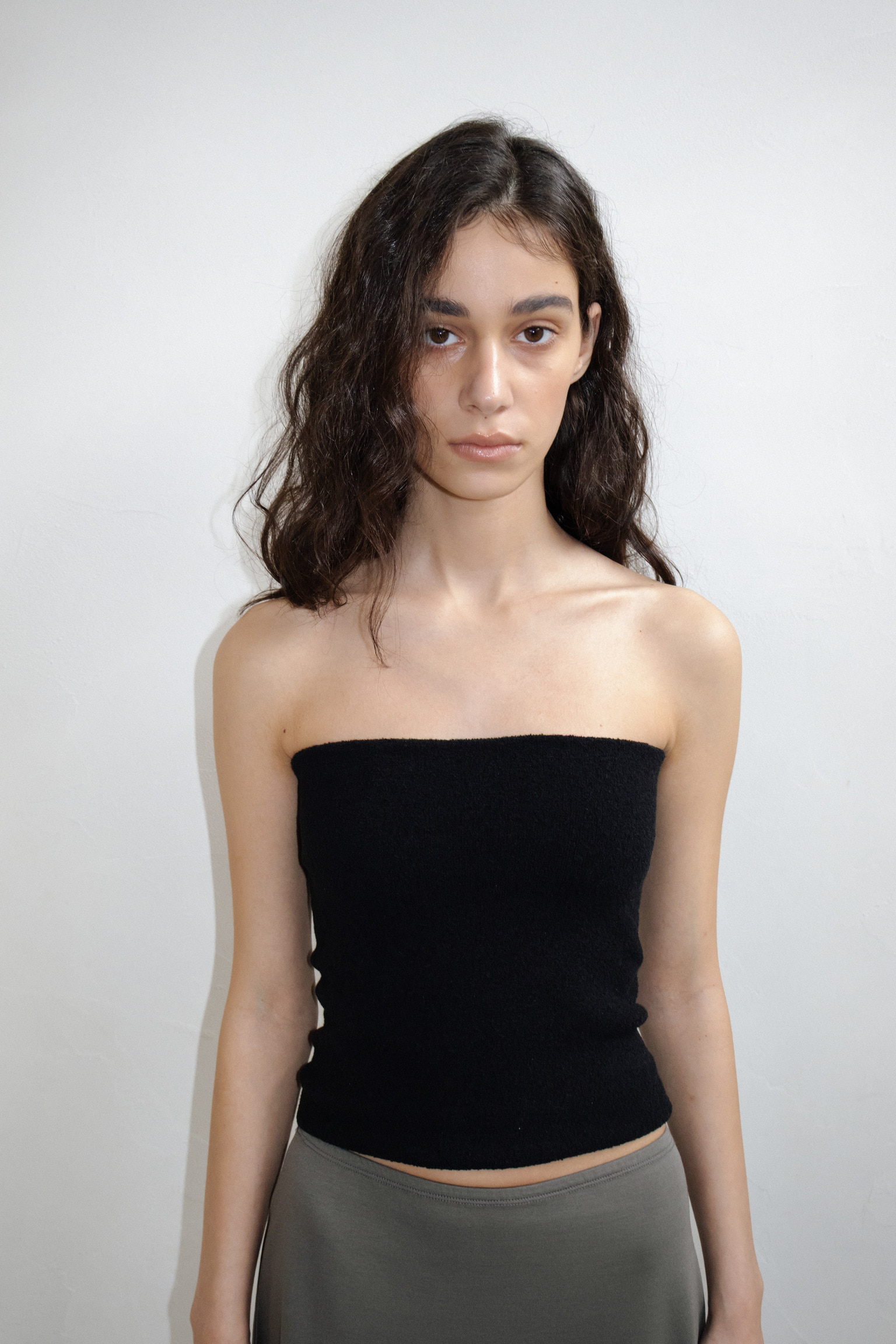 Boucle Knit Bandeau · Black