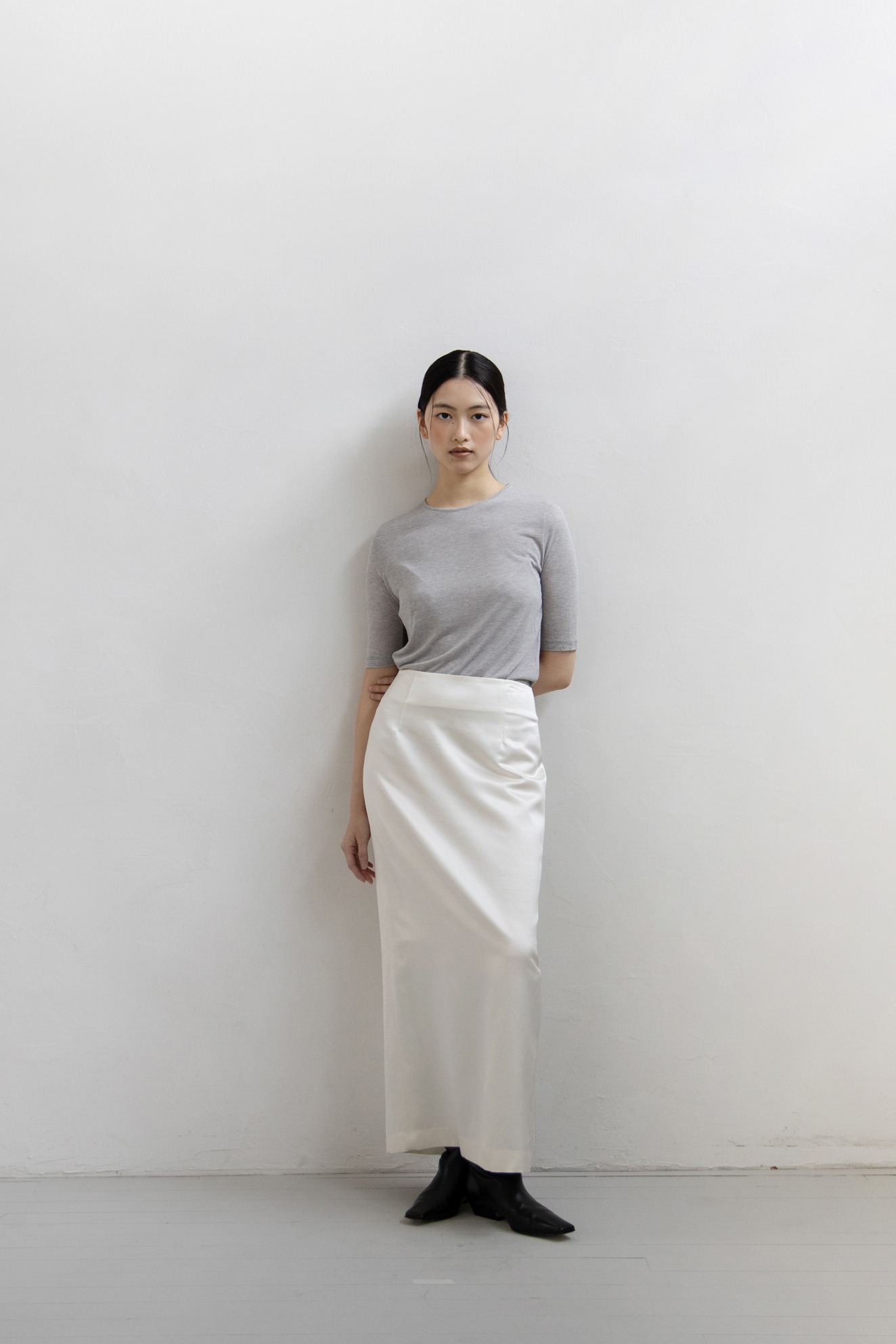 Wool Silk Maxi Skirt · Ivory