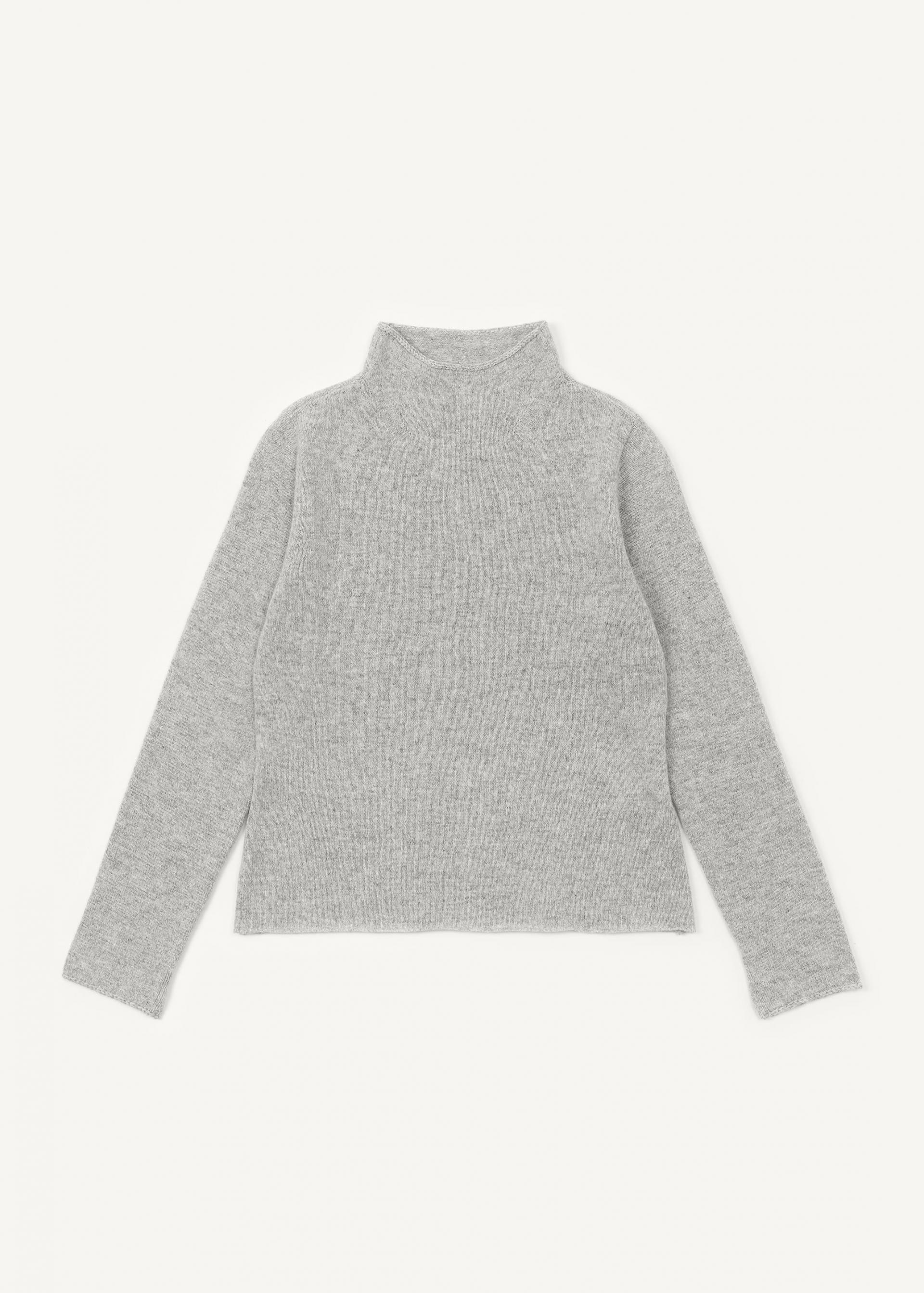Wool Silk Mock-neck Sweater · Grey