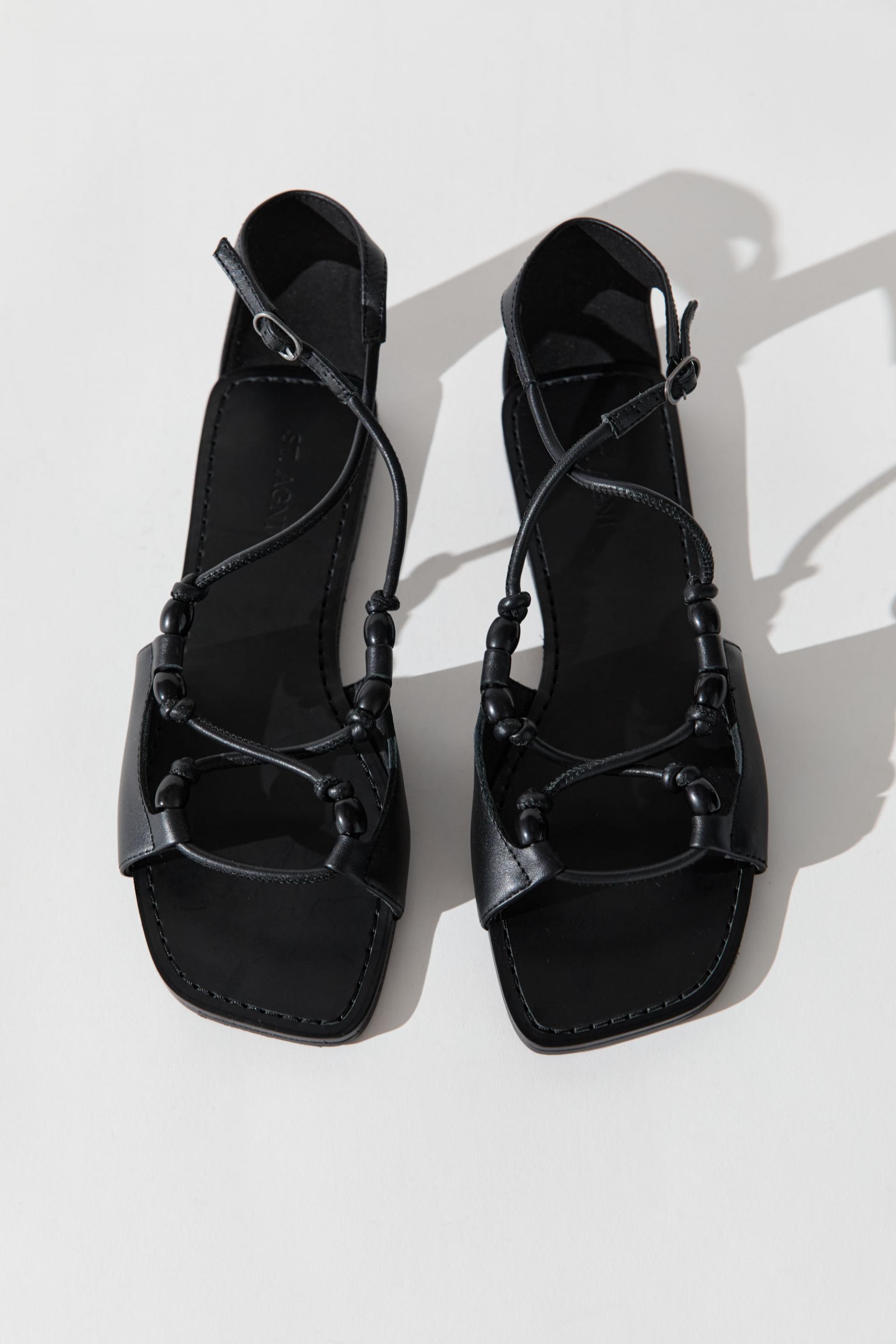 Beaded Detail Sandal · Black