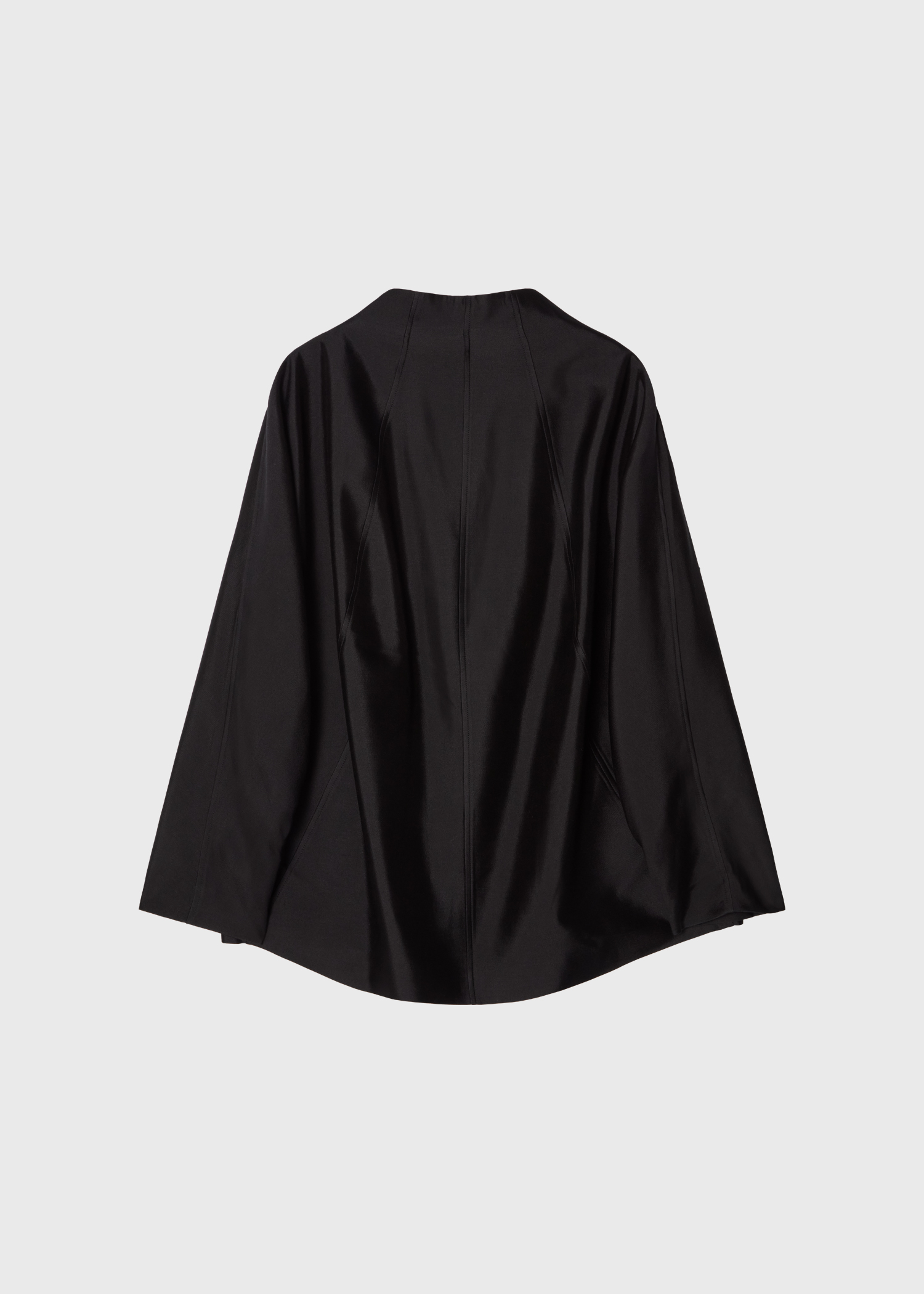 Lore Wool Silk Sculptural Jacket · Noir