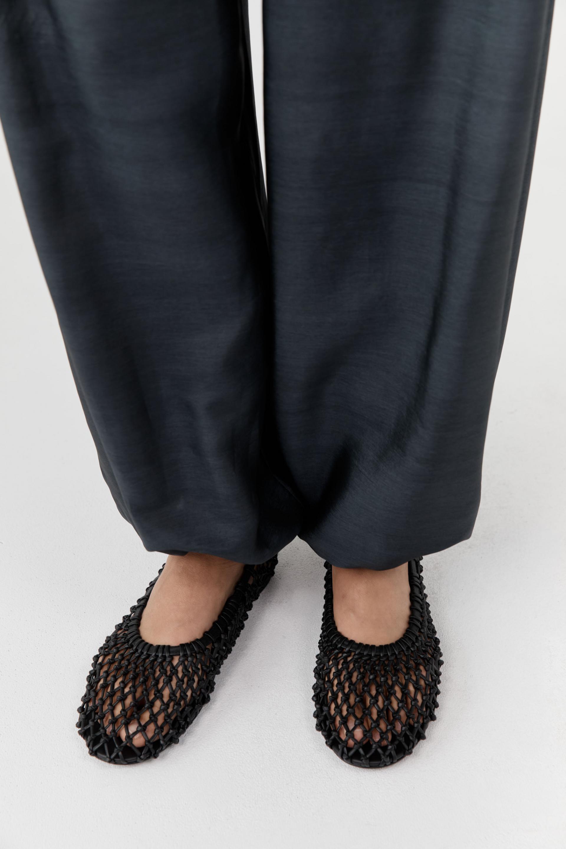 Woven Ballerina Flat · Black