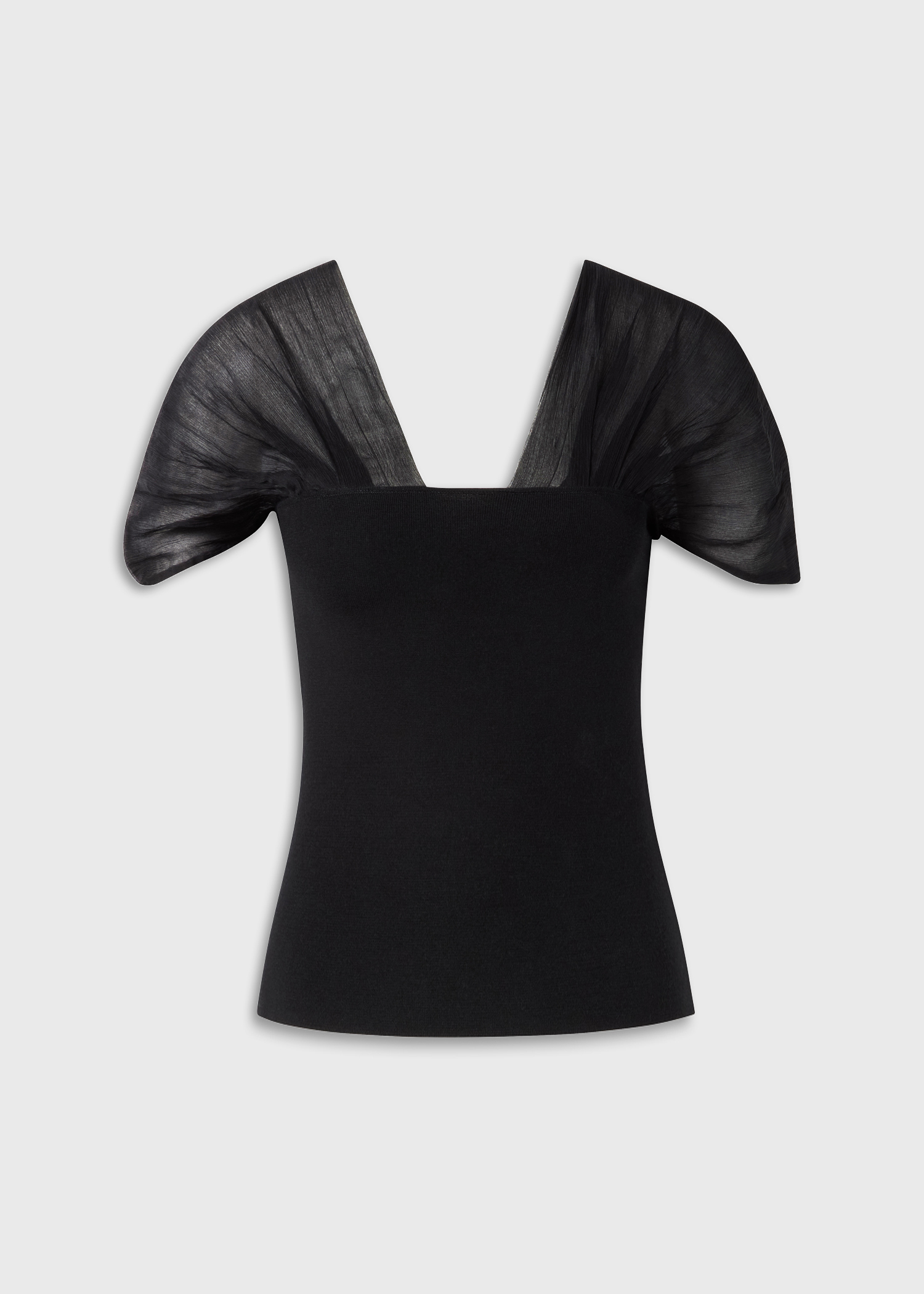 Indira Silk Georgette Top · Noir