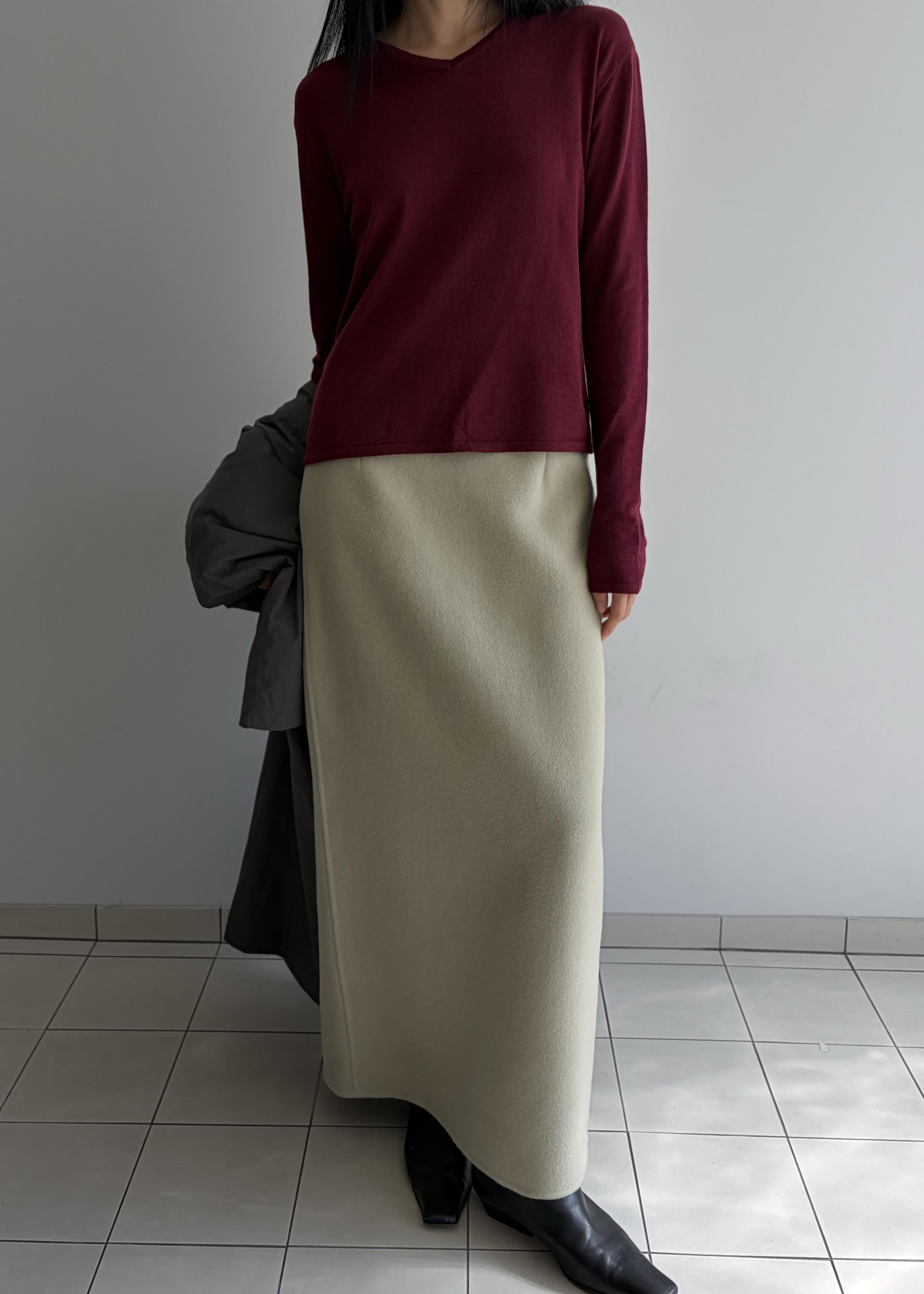 Cashmere maxi skirt ·Sand