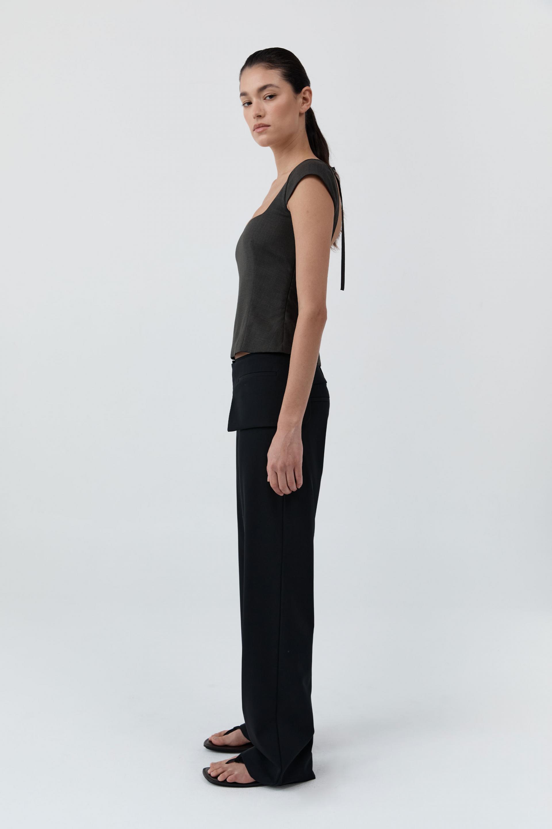 Wool Cap Sleeve Top · Umber