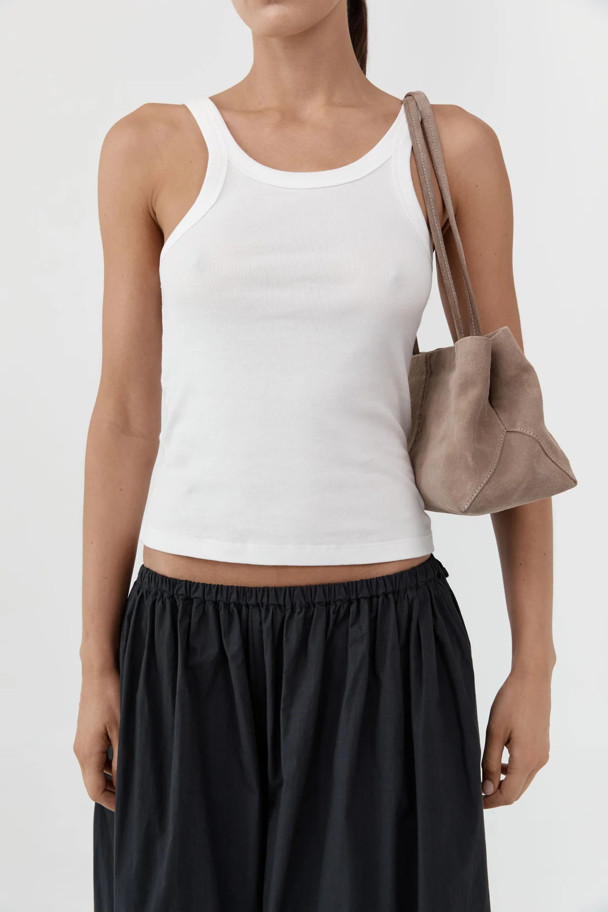 Suede Origami Tote ·Almond