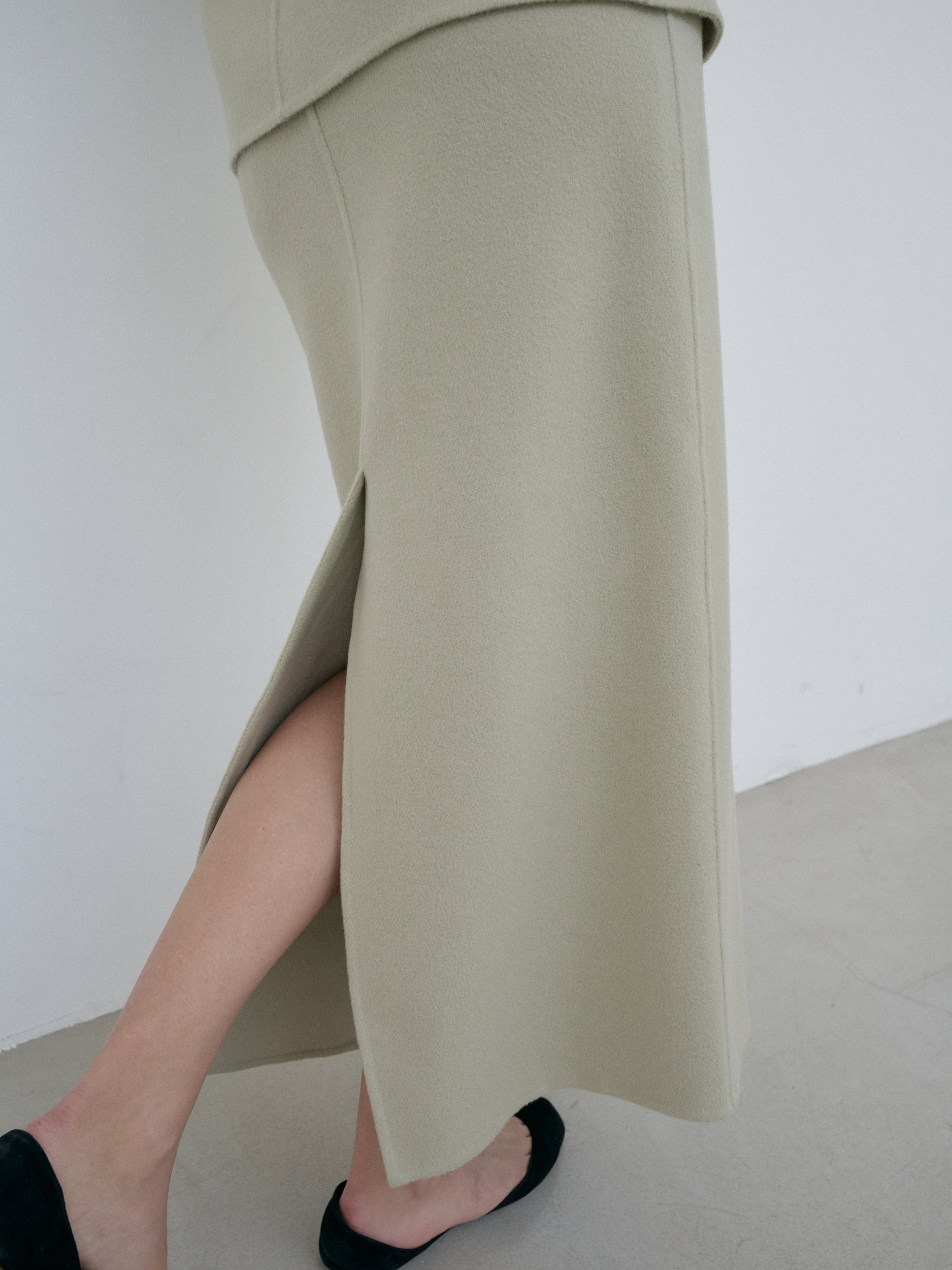 Cashmere maxi skirt ·Sand