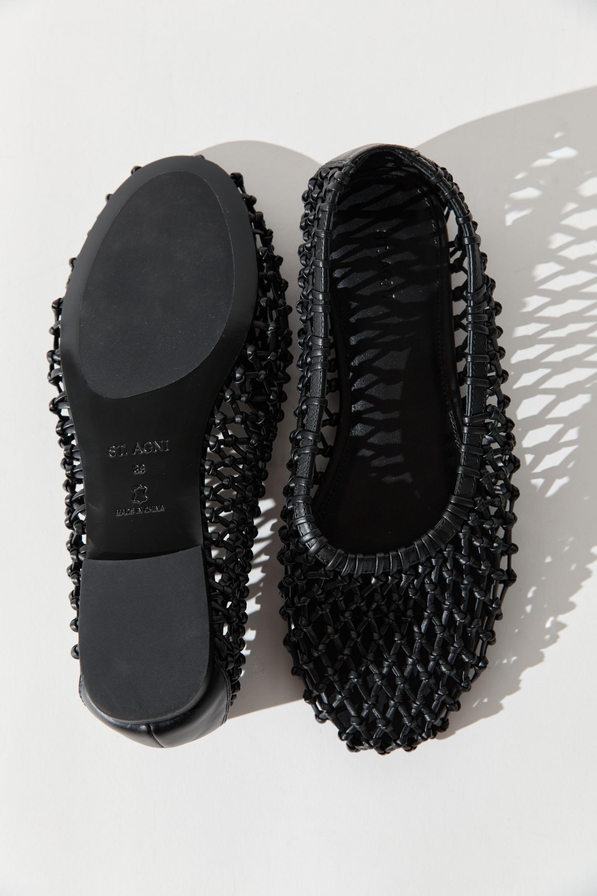 Woven Ballerina Flat · Black