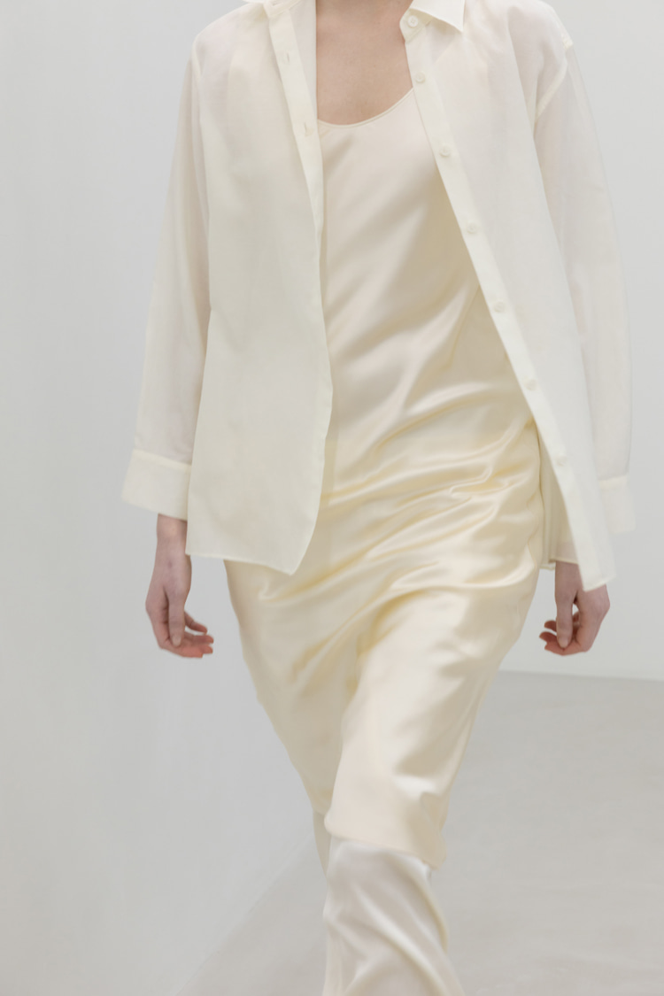Carrie Silk Dress · Cream