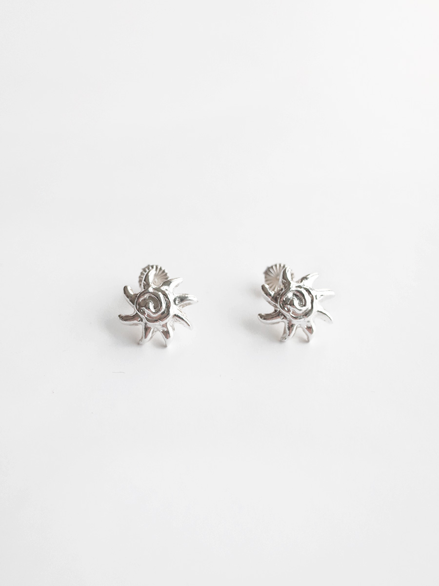 Sun Spiral Stud Earrings