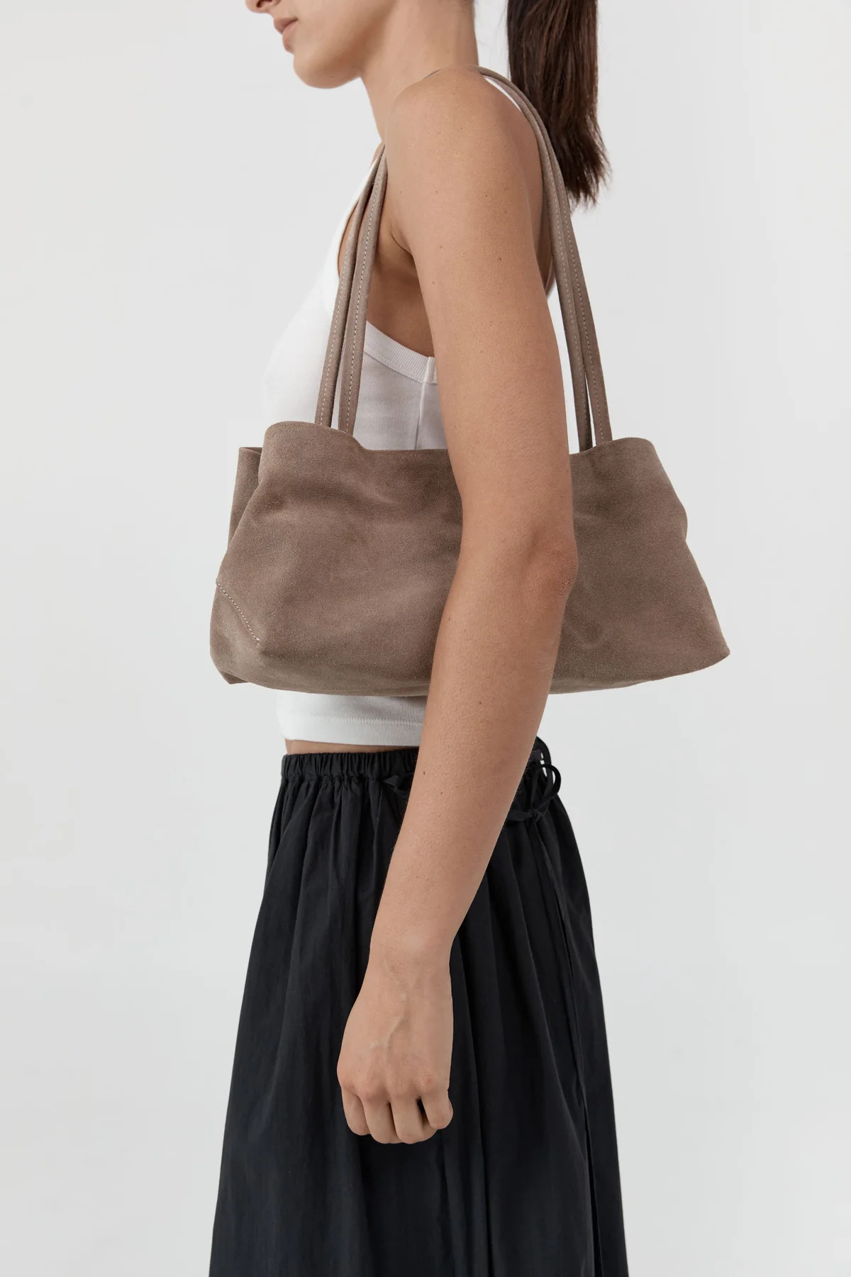 Suede Origami Tote ·Almond