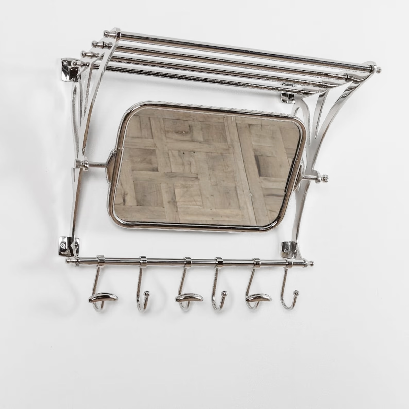 Train Wall Rack with Mirror I