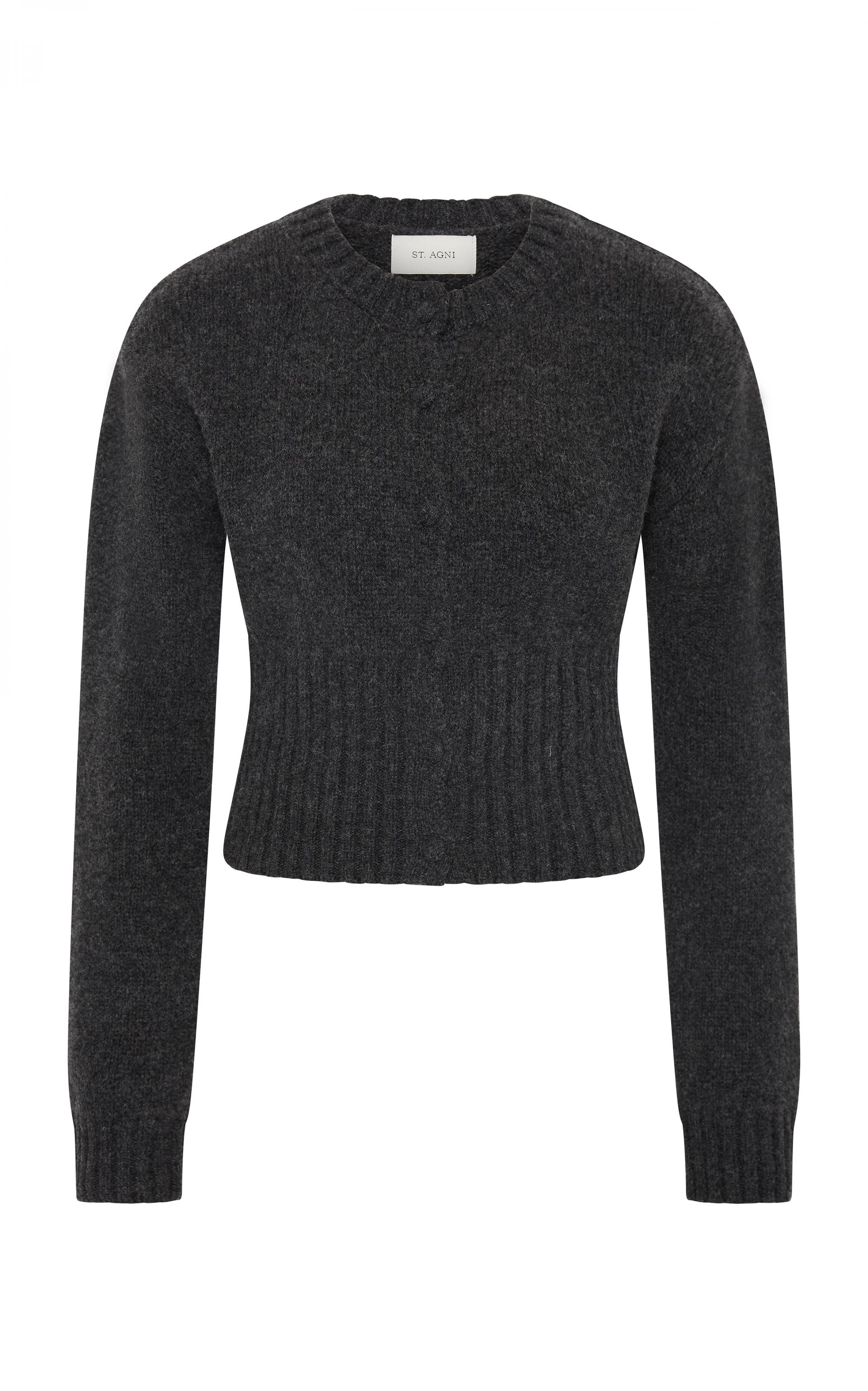 Wool Cardigan · Dark Charcoal Melange
