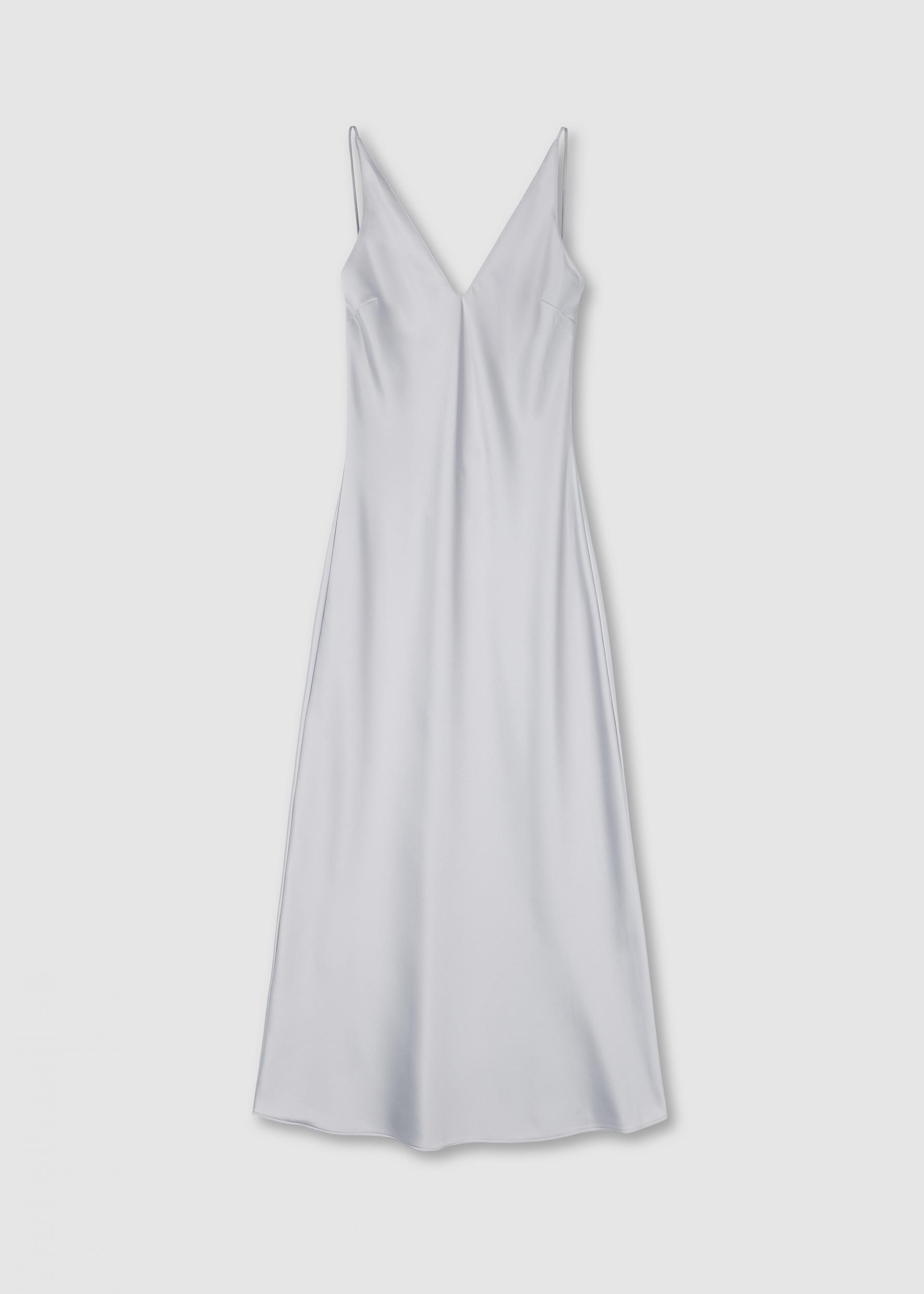 Deep V Dress · Silver