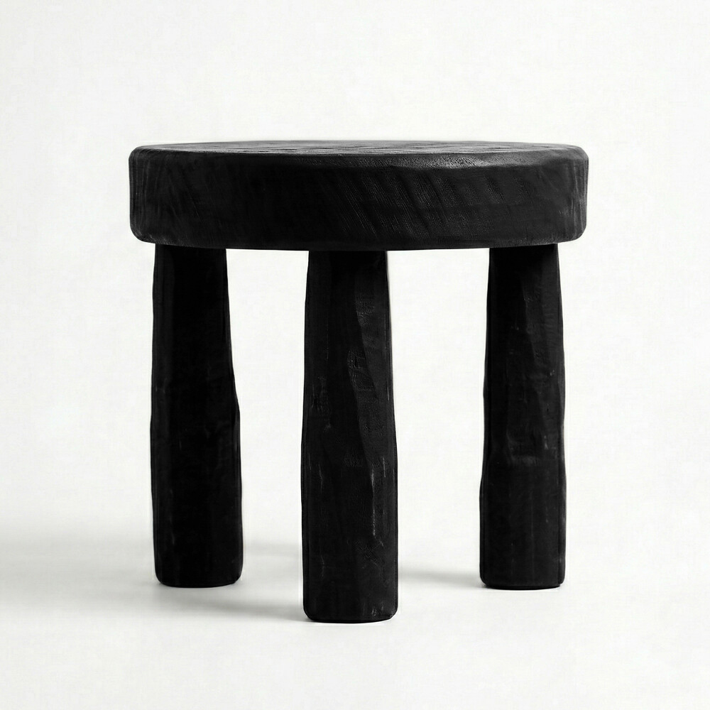 Shabby Millstone Stool