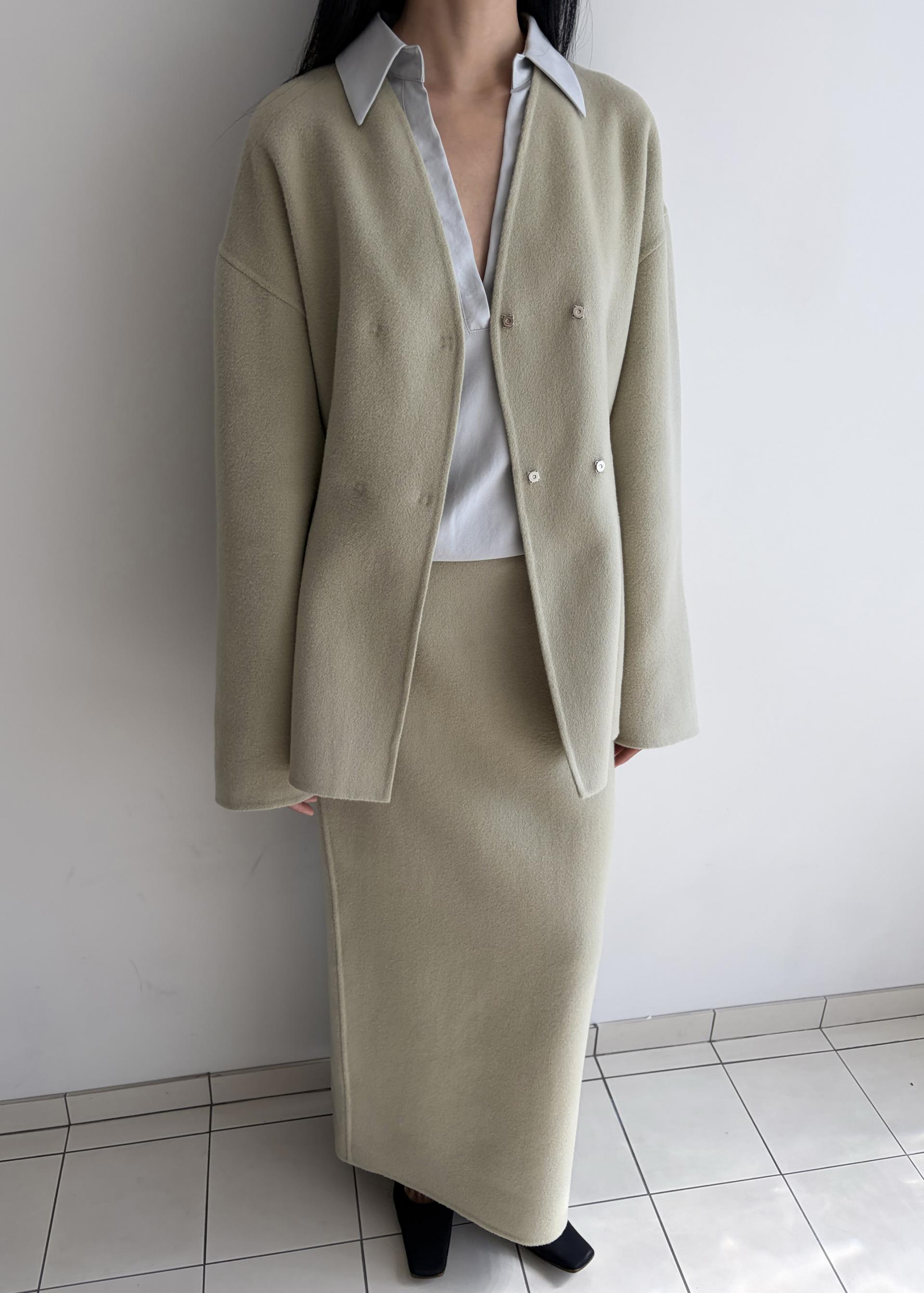 Cashmere maxi skirt ·Sand