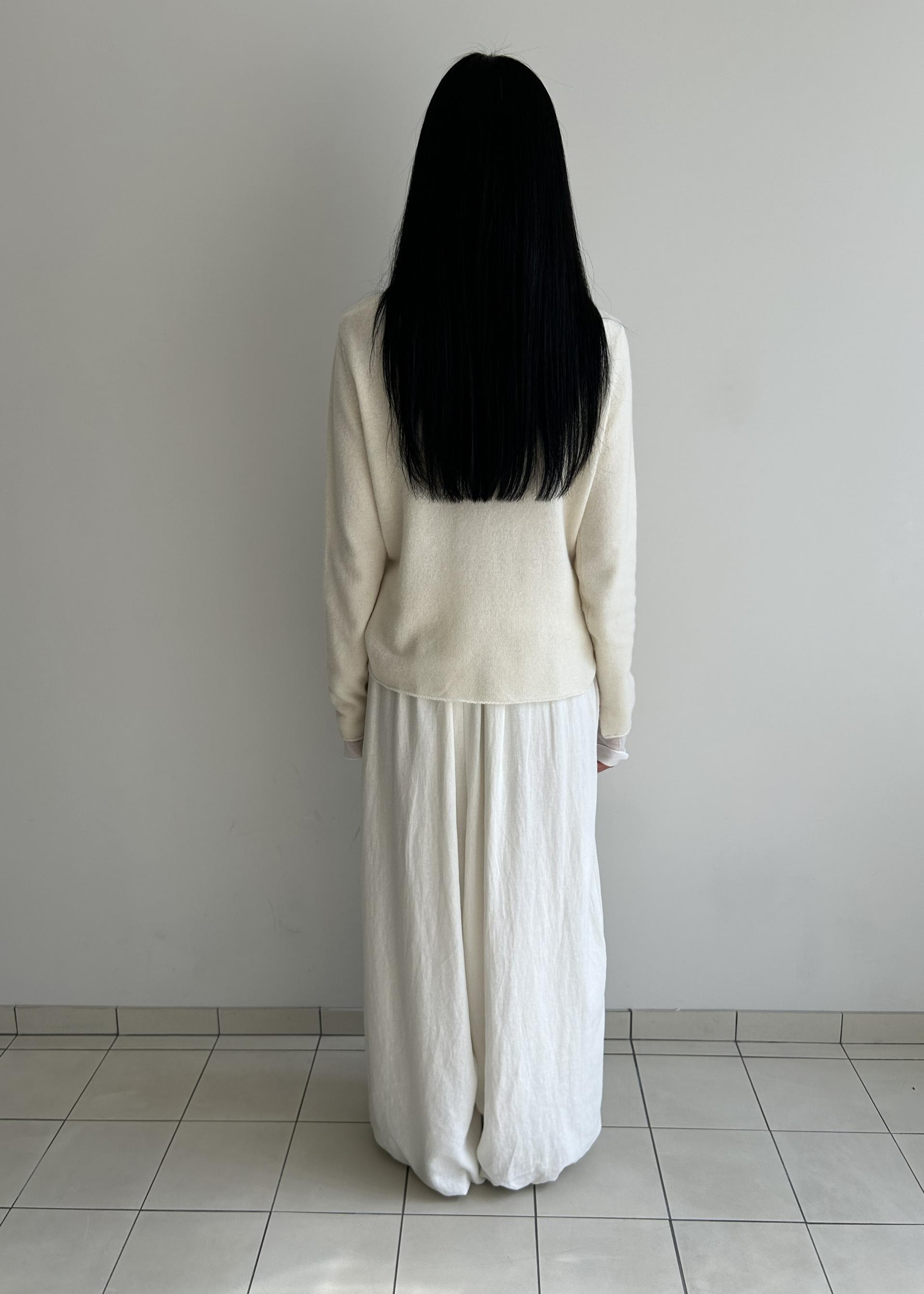 Wool Silk Mock-neck Sweater · Cream